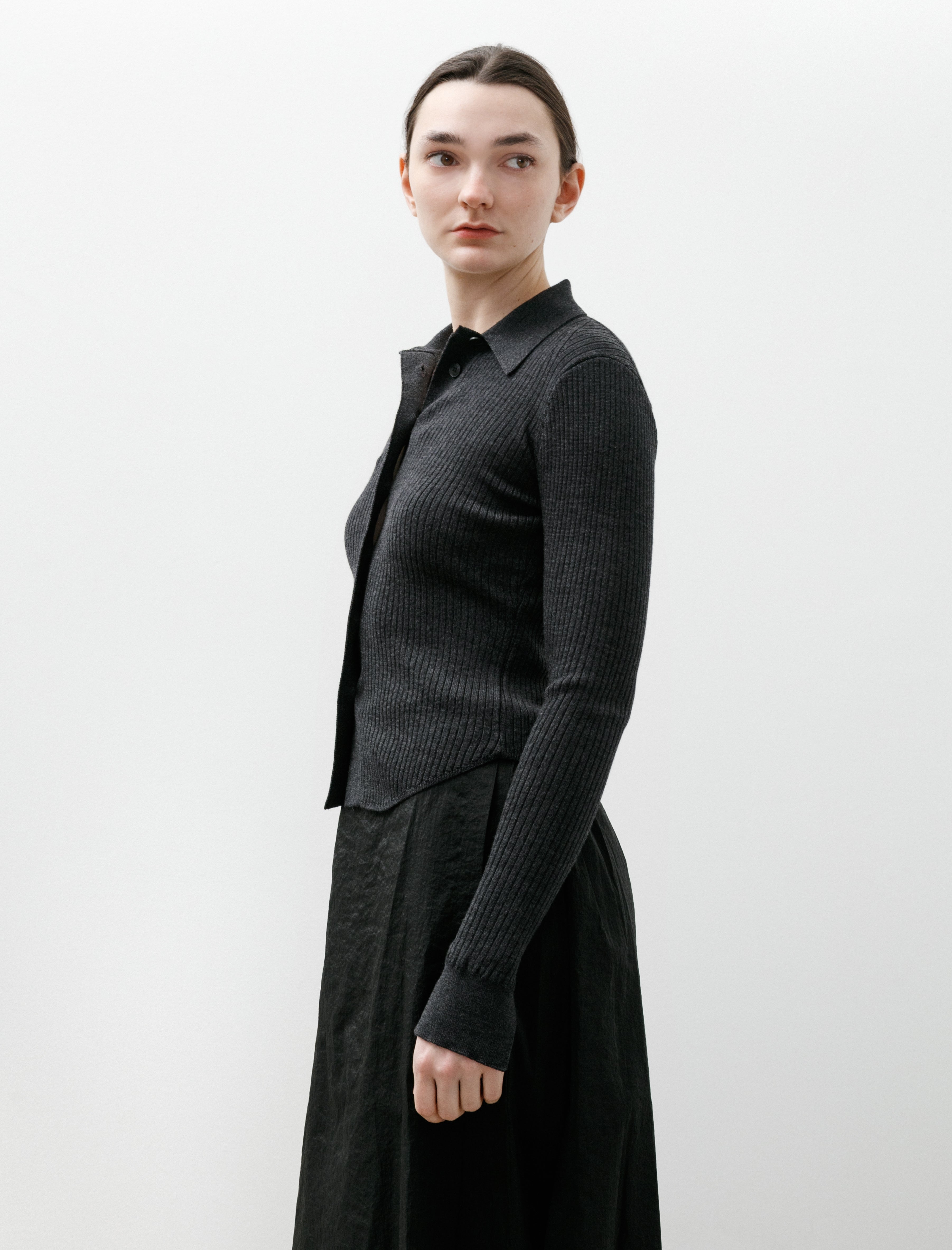 mfpen Knitted Rib Shirt Washed Graphite