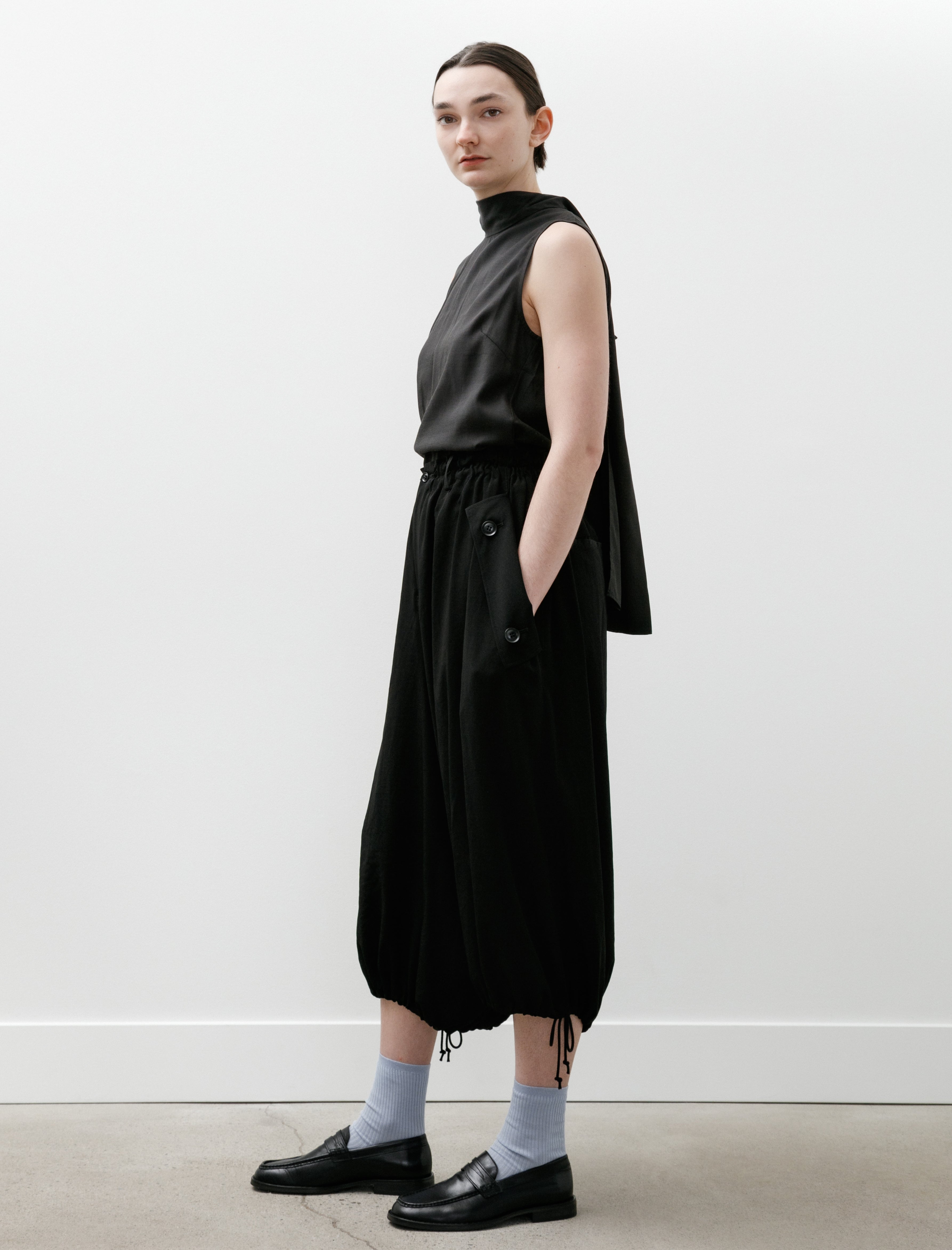 Y's by Yohji Yamamoto Flap Pocket Elastic Pants Black