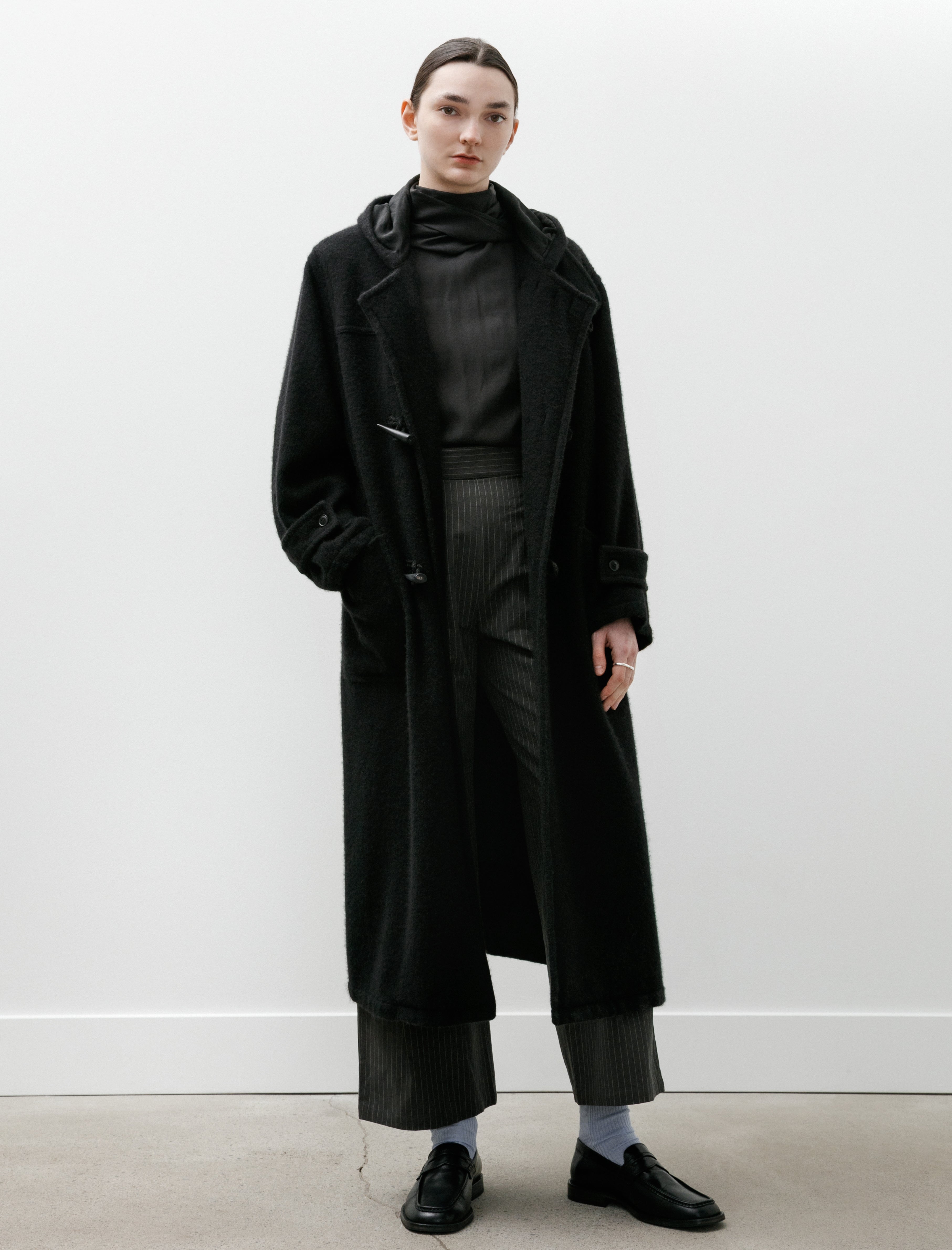 Comoli Cashmere Duffle Coat Black