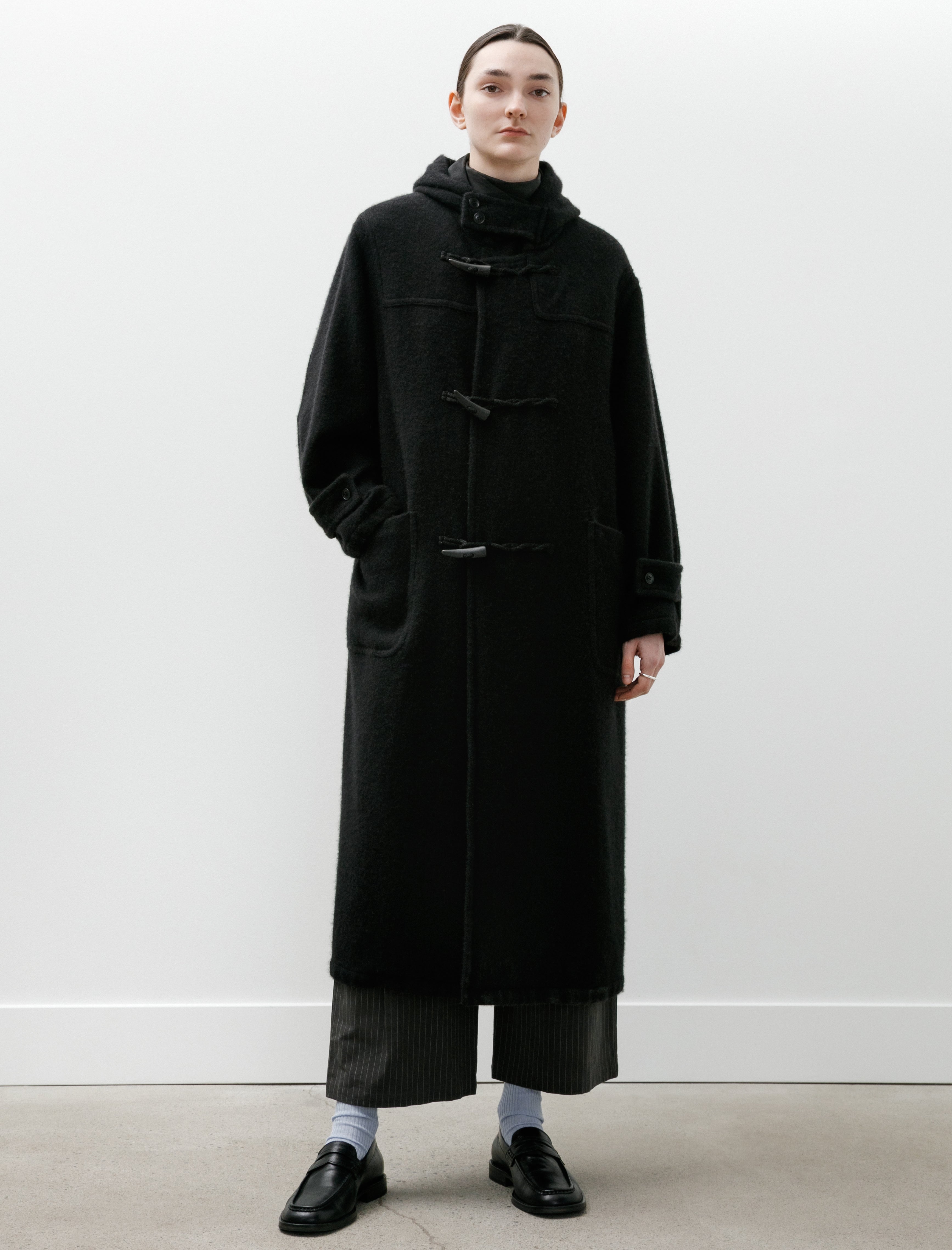 Comoli Cashmere Duffle Coat Black