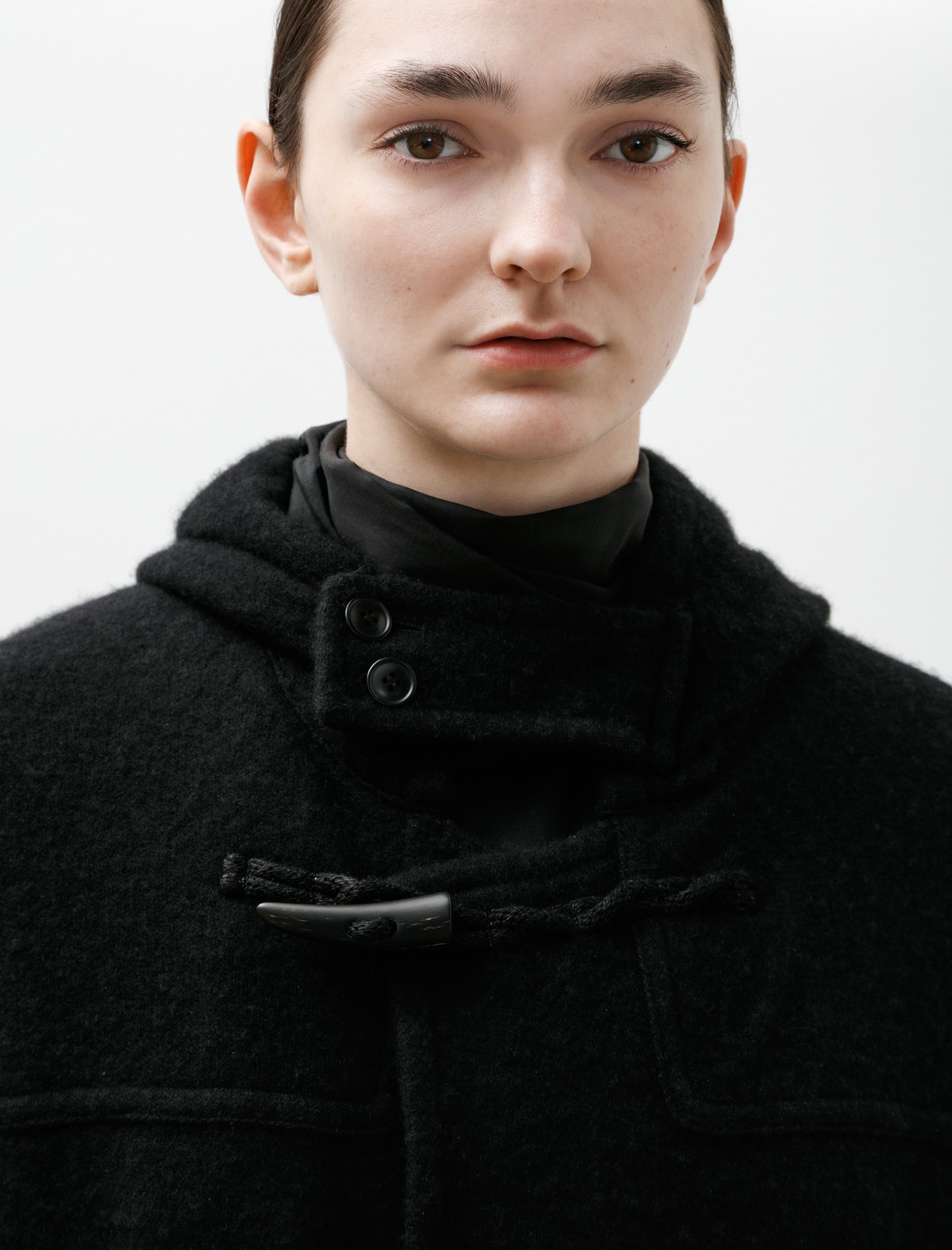 Comoli Cashmere Duffle Coat Black