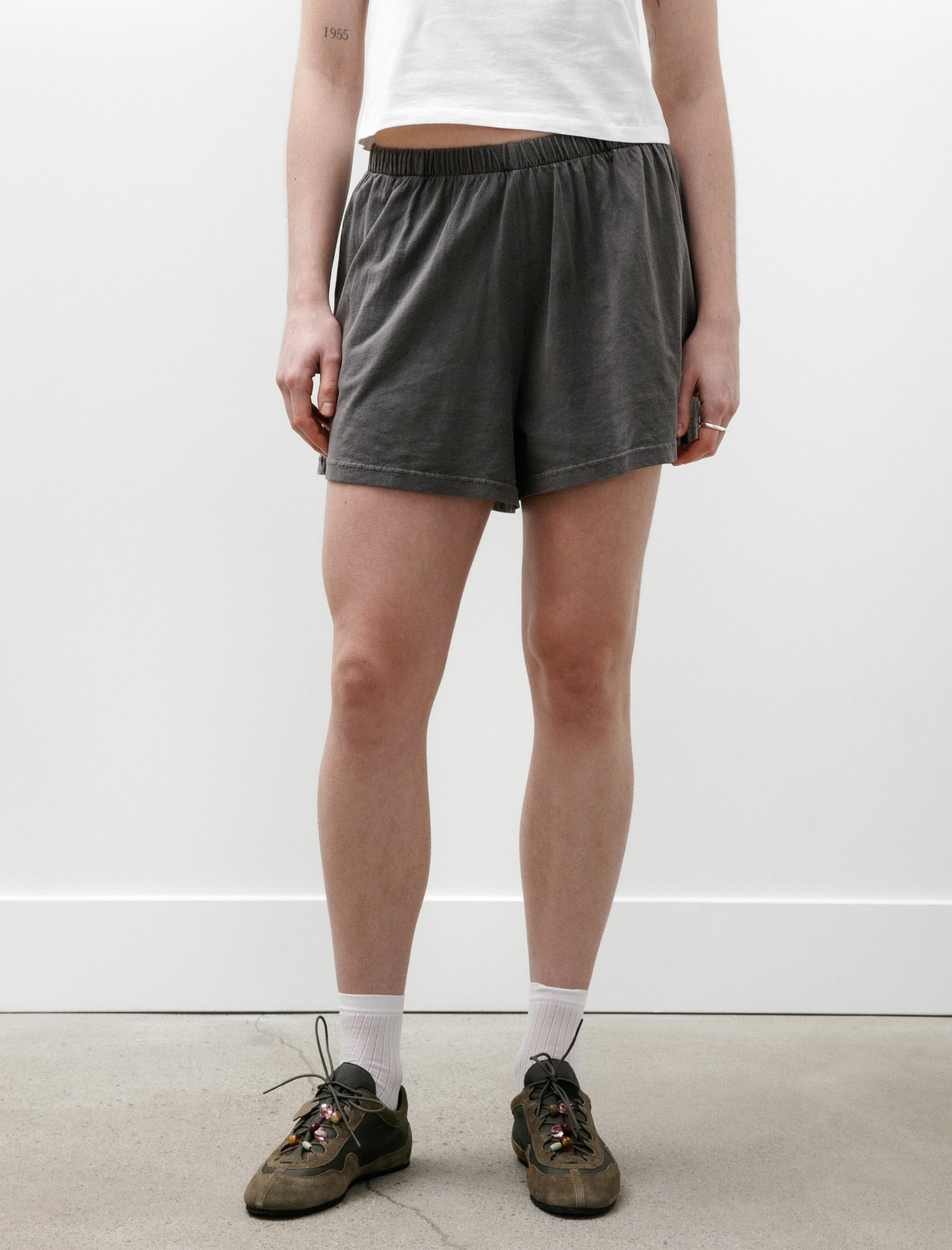 Our Legacy Gored Shorts Worn Graphite Legacy Jersey