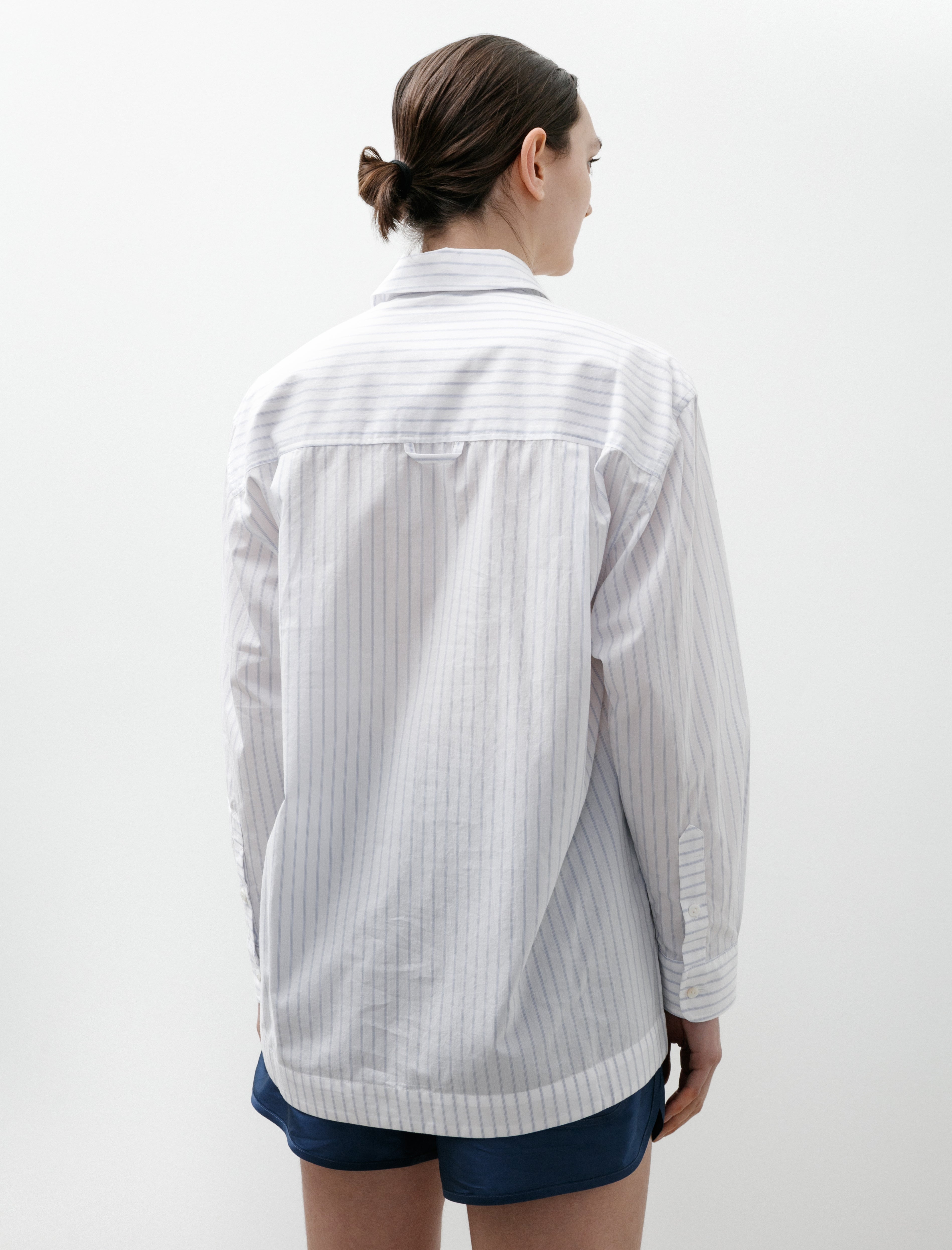 Cawley Japanese Organic Cotton June Shirt Sky/White Stripes