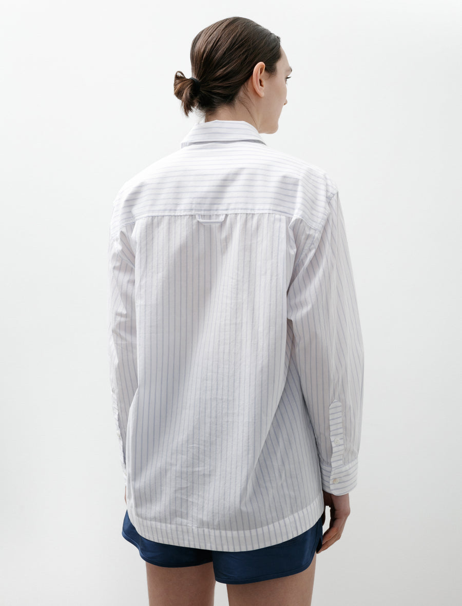 Japanese Organic Cotton June Shirt Sky/White Stripes - Image 4