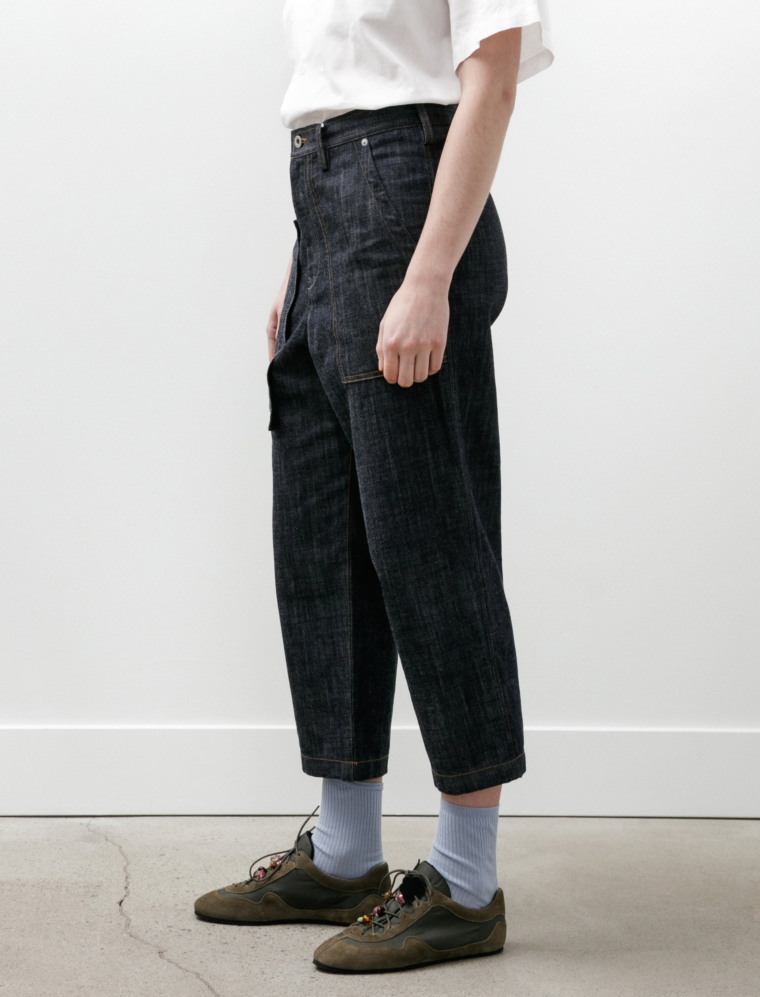 Y's by Yohji Yamamoto Asymmetrical Pocket Denim Pants Indigo