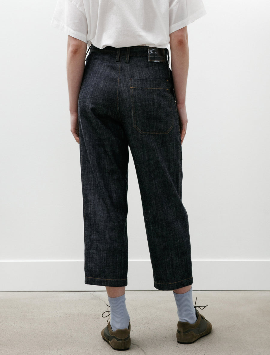 Asymmetrical Pocket Denim Pants Indigo - Image 5