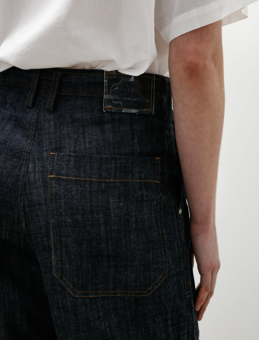 Asymmetrical Pocket Denim Pants Indigo - Image 8