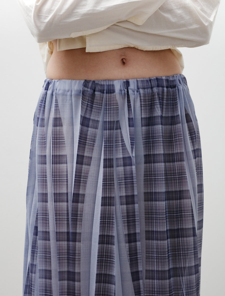 Y's by Yohji Yamamoto Pleat Printed Plaid Skirt Light Blue – Neighbour