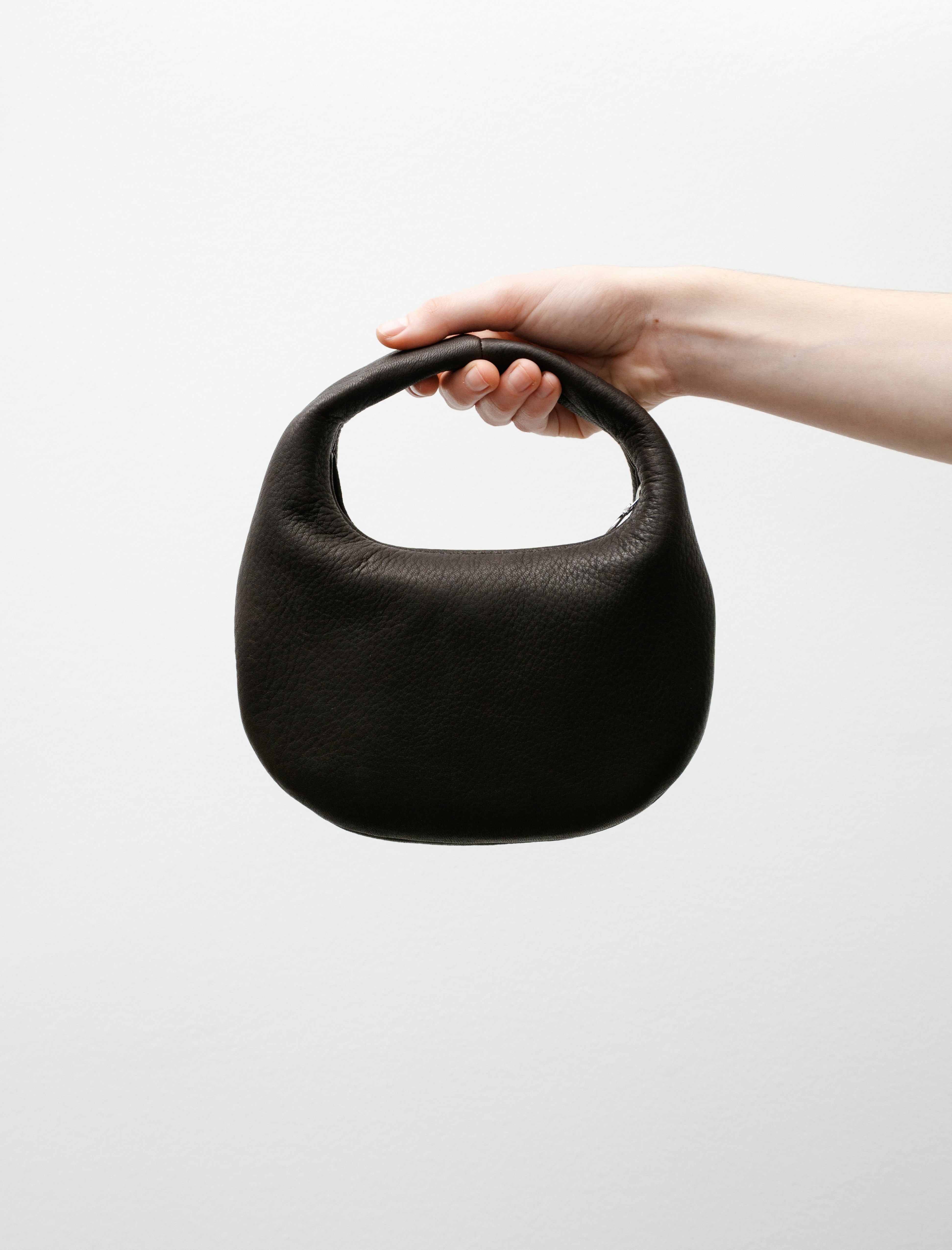 Round One Shoulder Bag Small Dark Brown