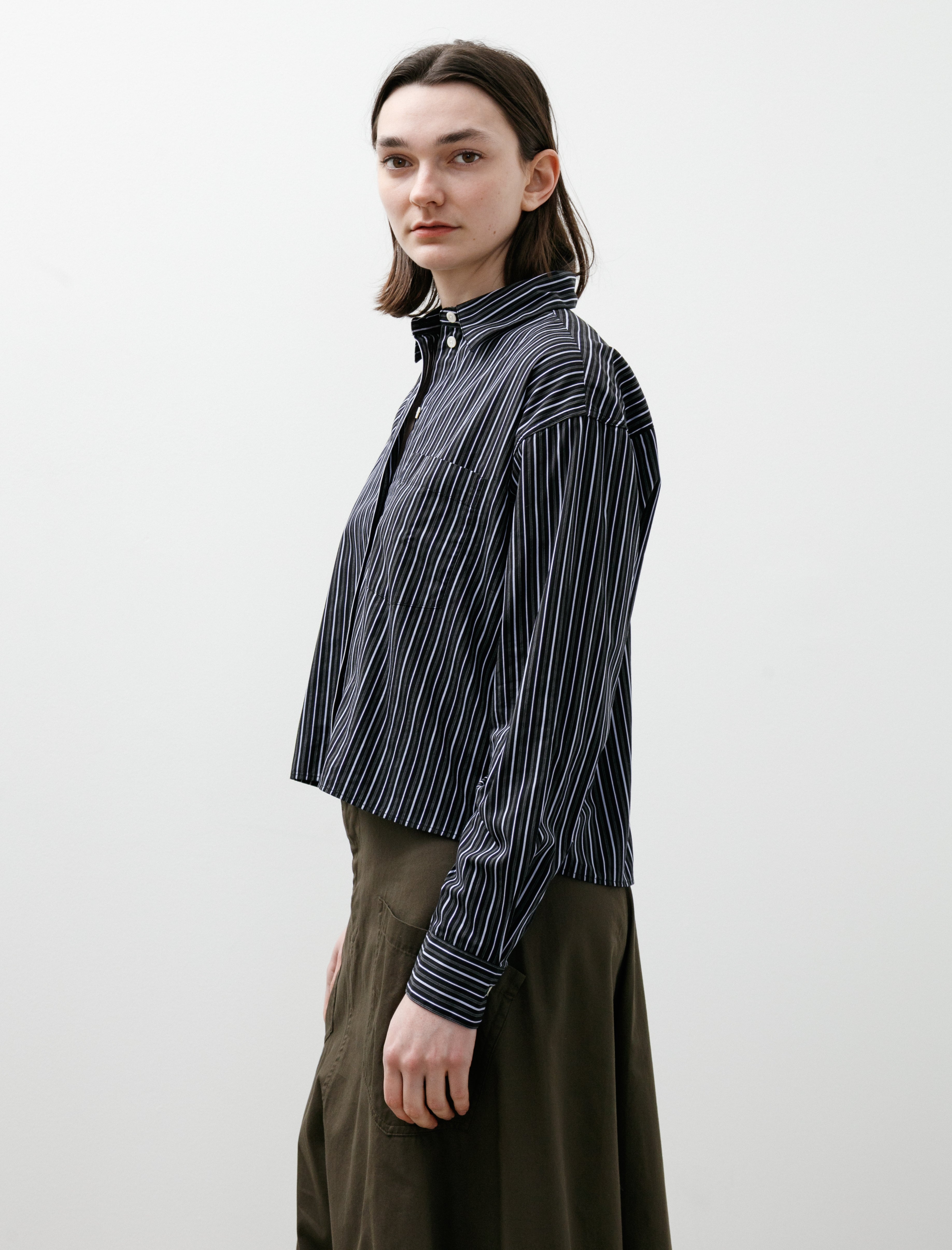 mfpen New Format Shirt Black Office Stripe