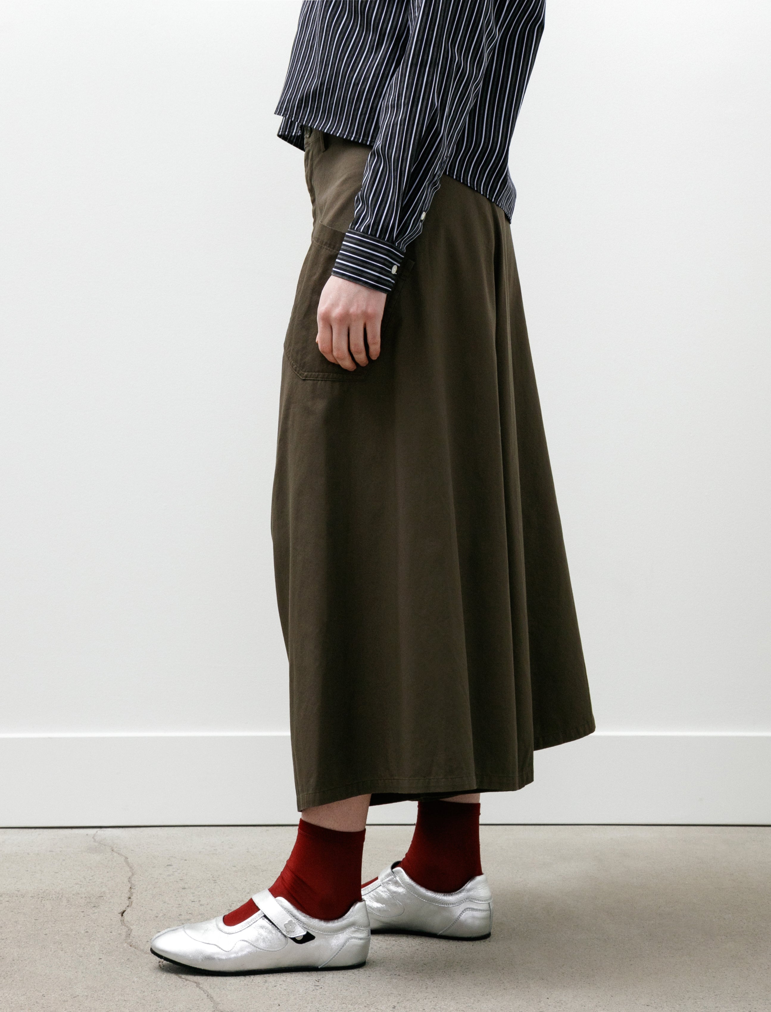 Y's by Yohji Yamamoto Drop Flare Pants Khaki