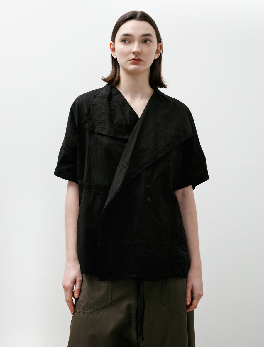 Half Sleeve Gown Shirt Black - Image 1
