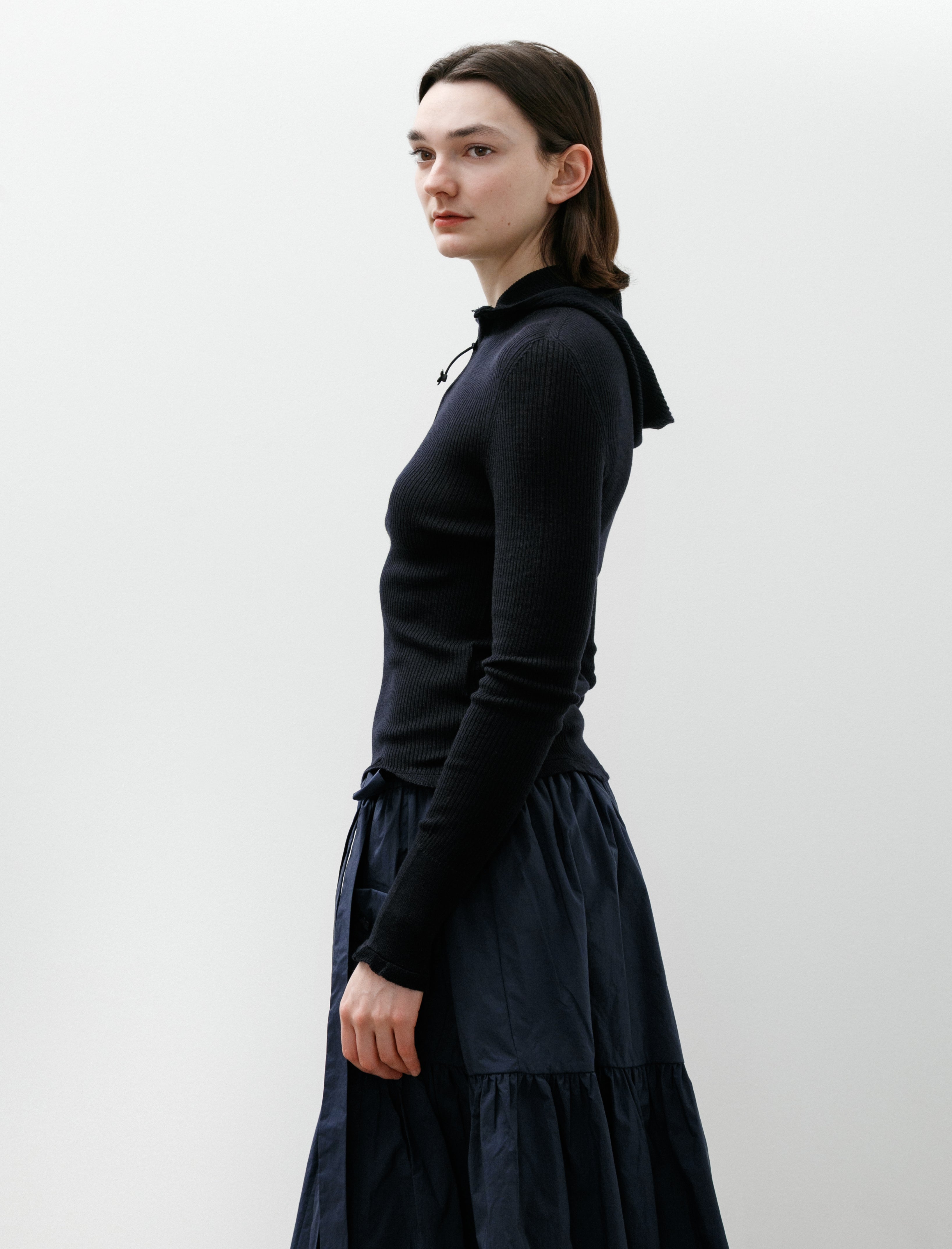 Cecilie Bahnsen Belma Hoodie Summer Merino Navy