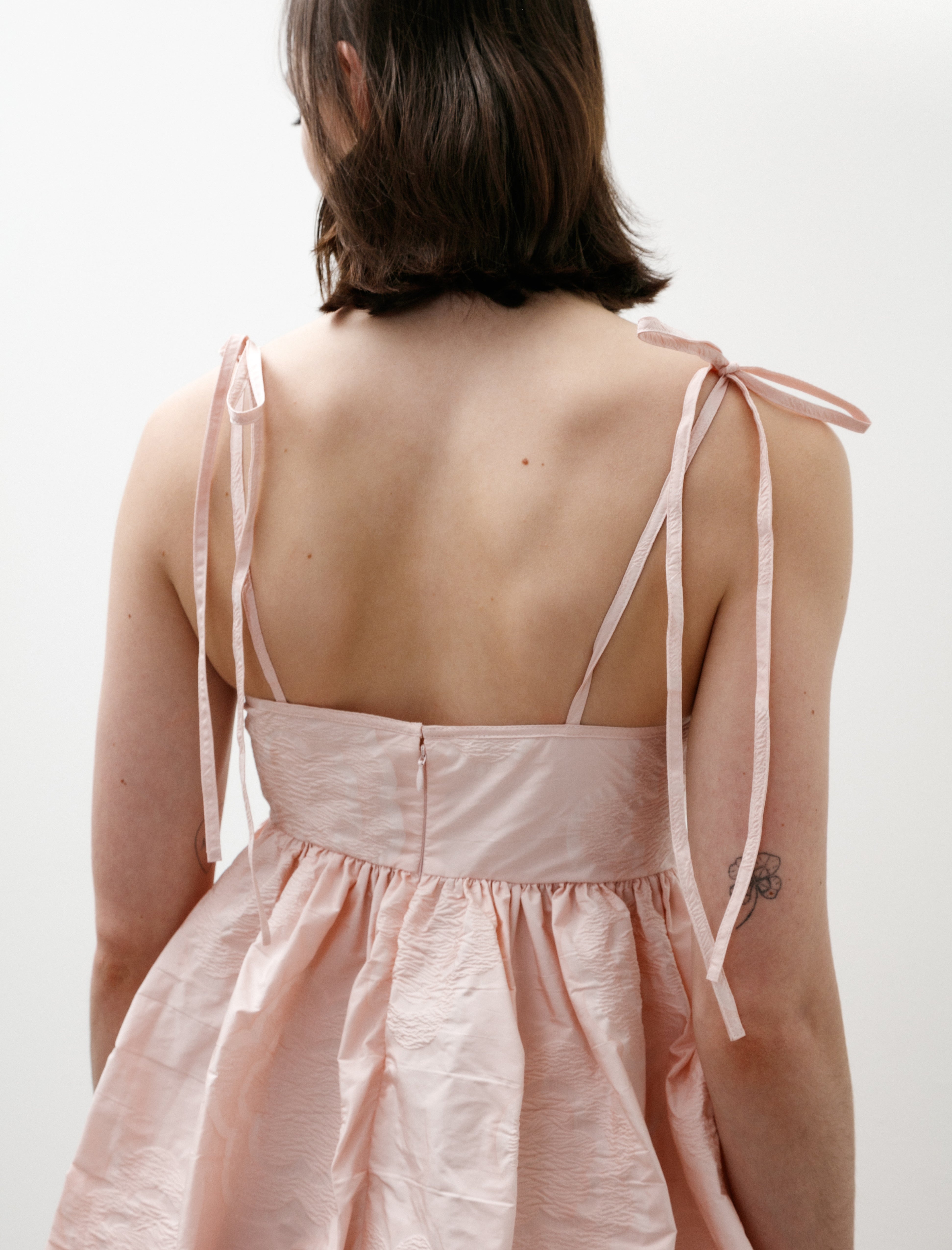 Cecilie Bahnsen Alena Dress Borus Jacquard Blush Pink