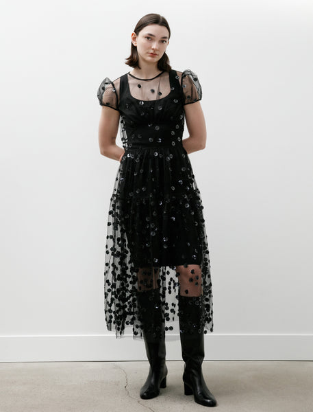 Cecilie Bahnsen Nanna Dress Sequin Blossom Tulle Black – Neighbour