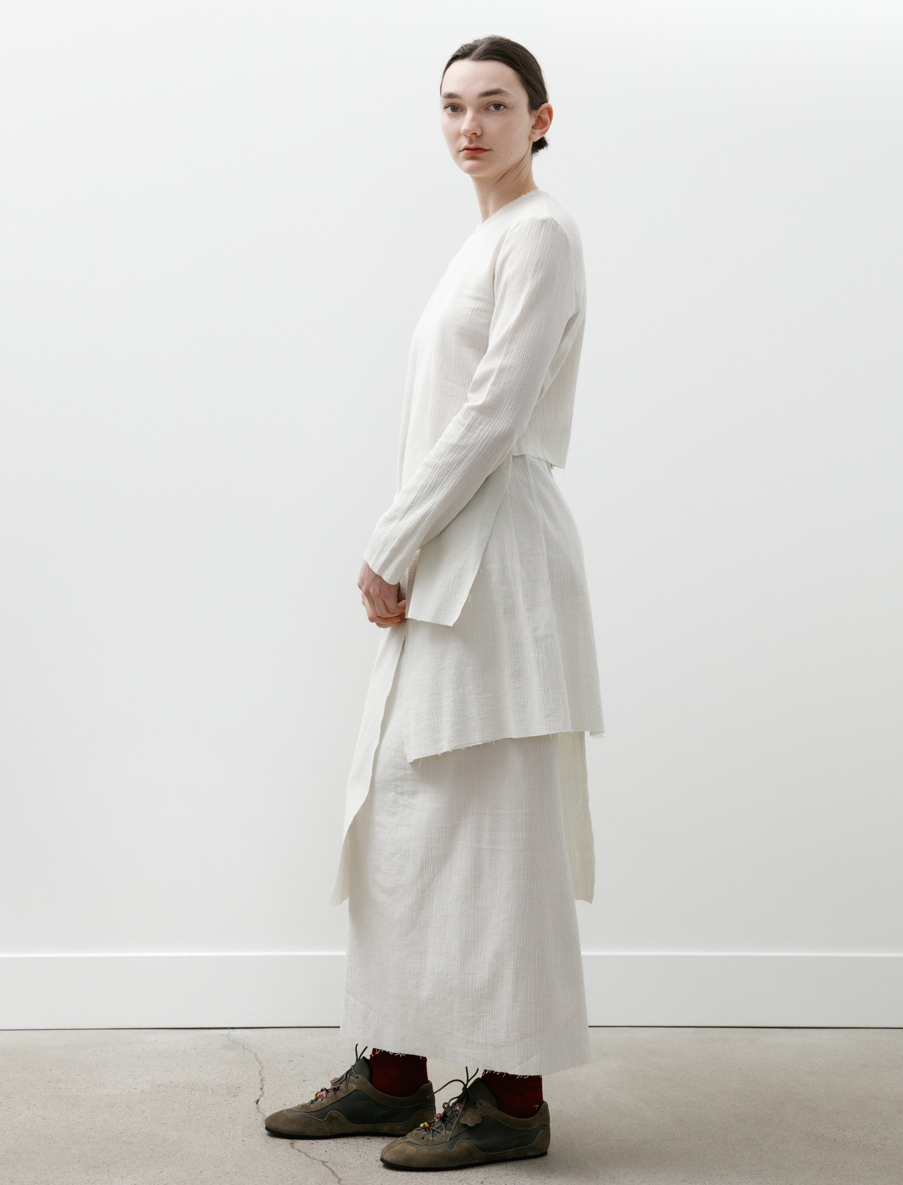 Lauren Manoogian Raw Layer Skirt Chalk