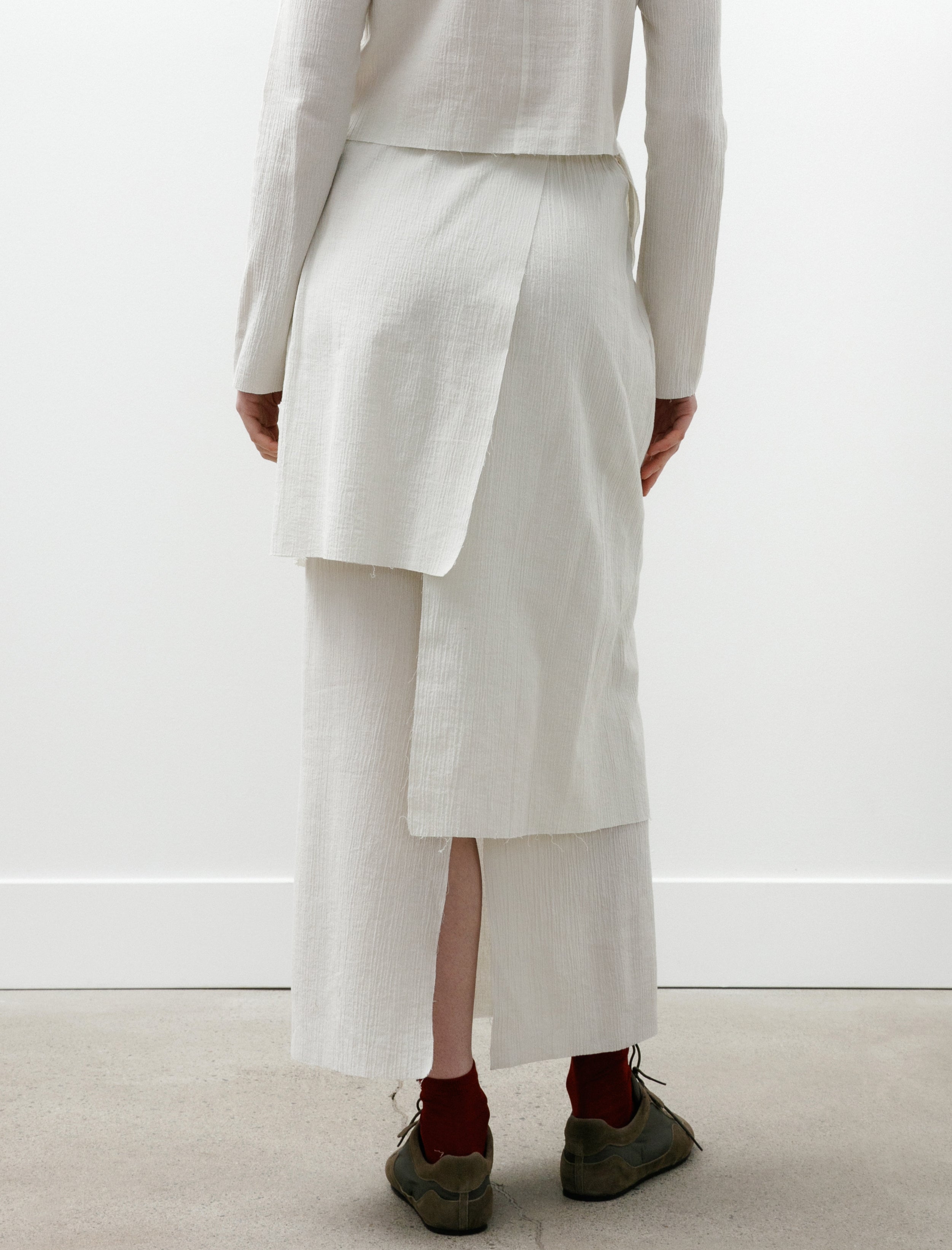 Lauren Manoogian Raw Layer Skirt Chalk