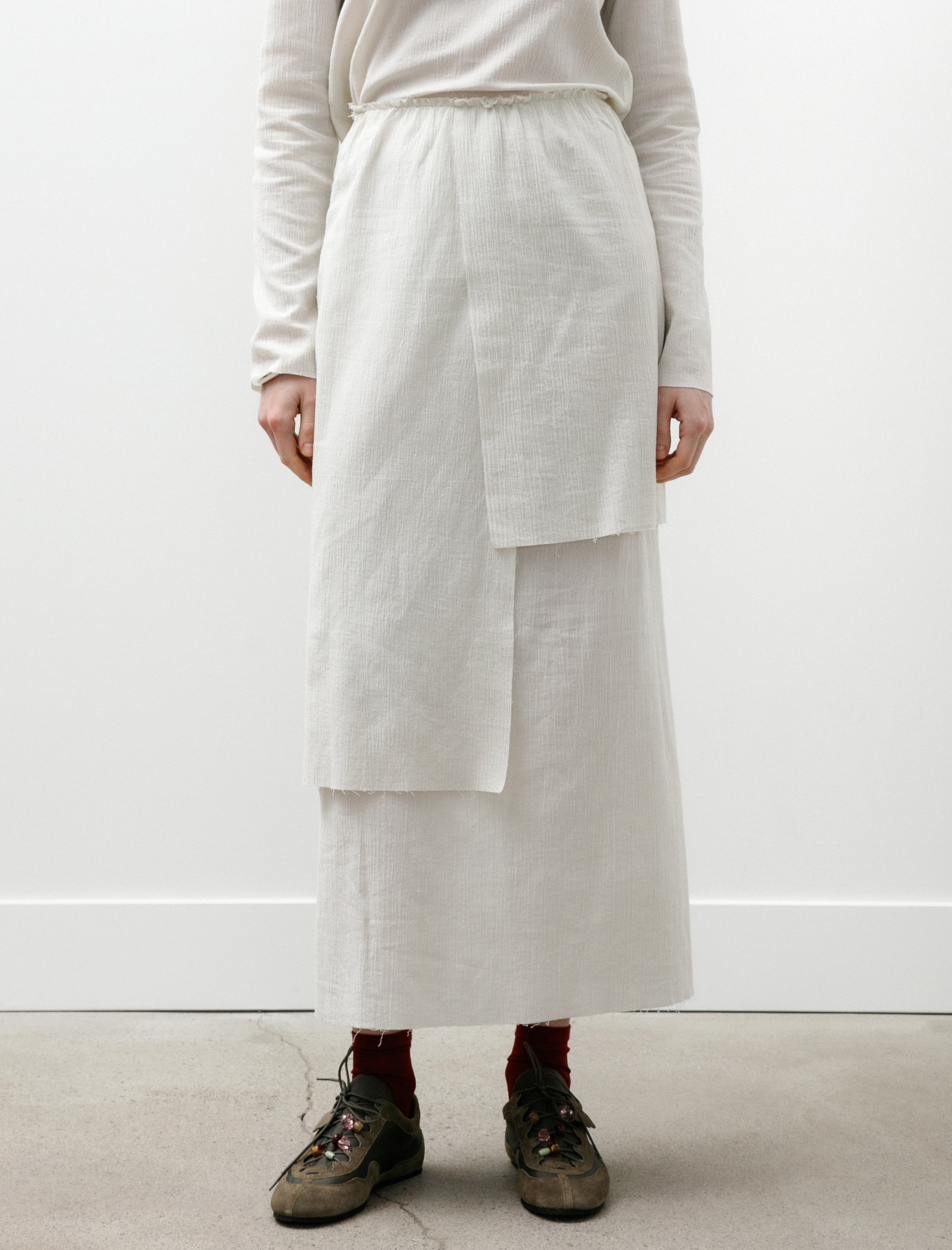 Lauren Manoogian Raw Layer Skirt Chalk