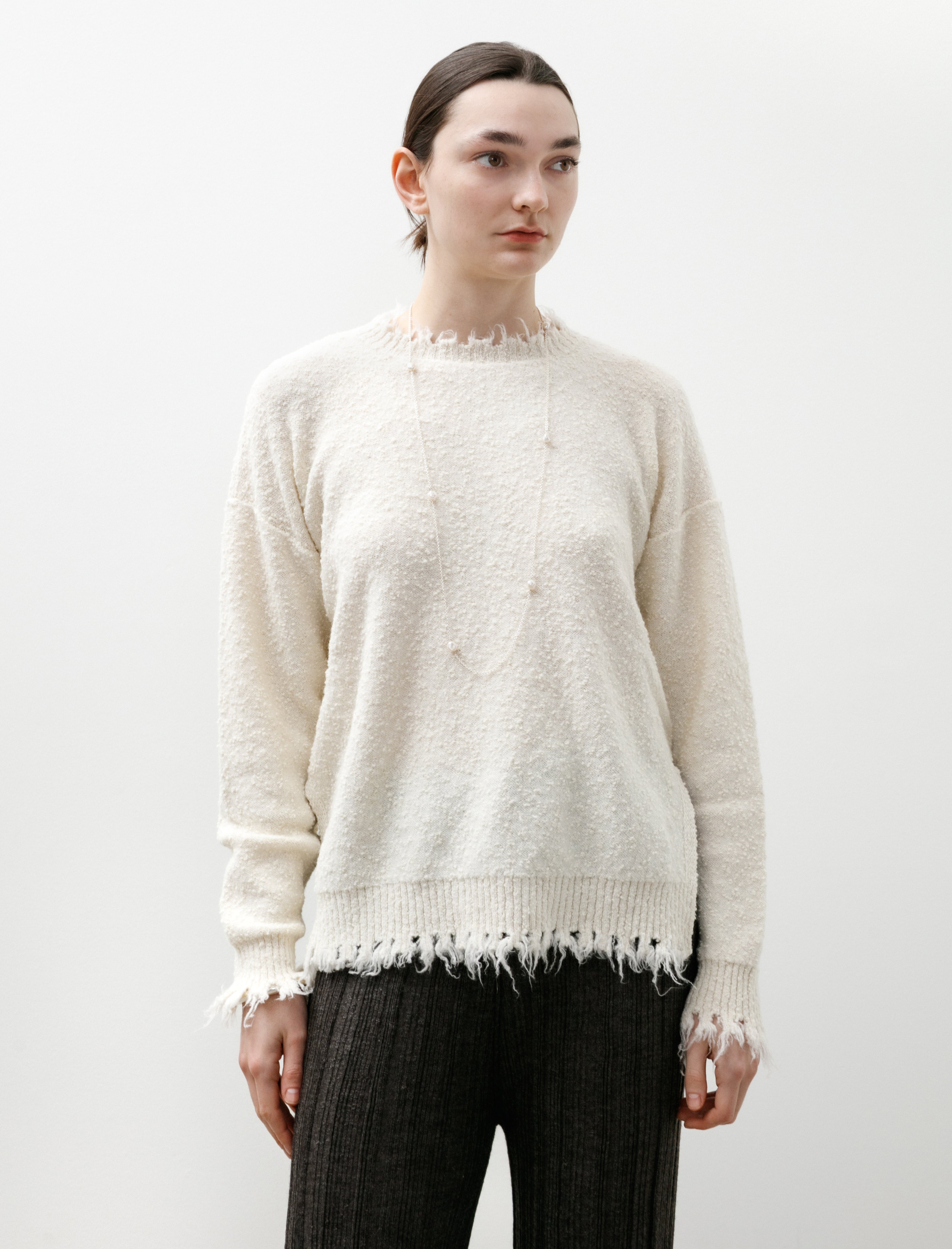 Lauren Manoogian Fray Crewneck Raw White