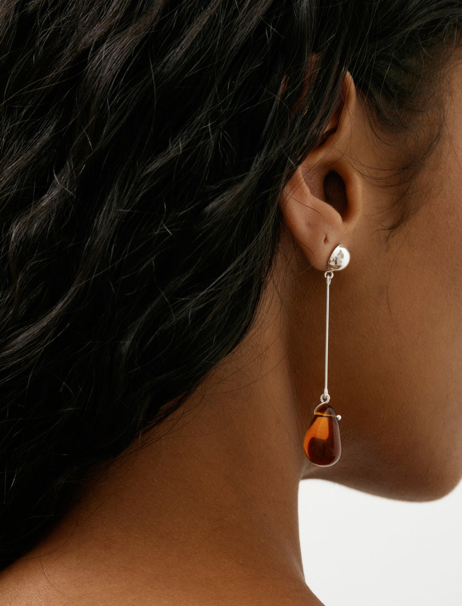 Gota Long Earrings Amber - Image 2