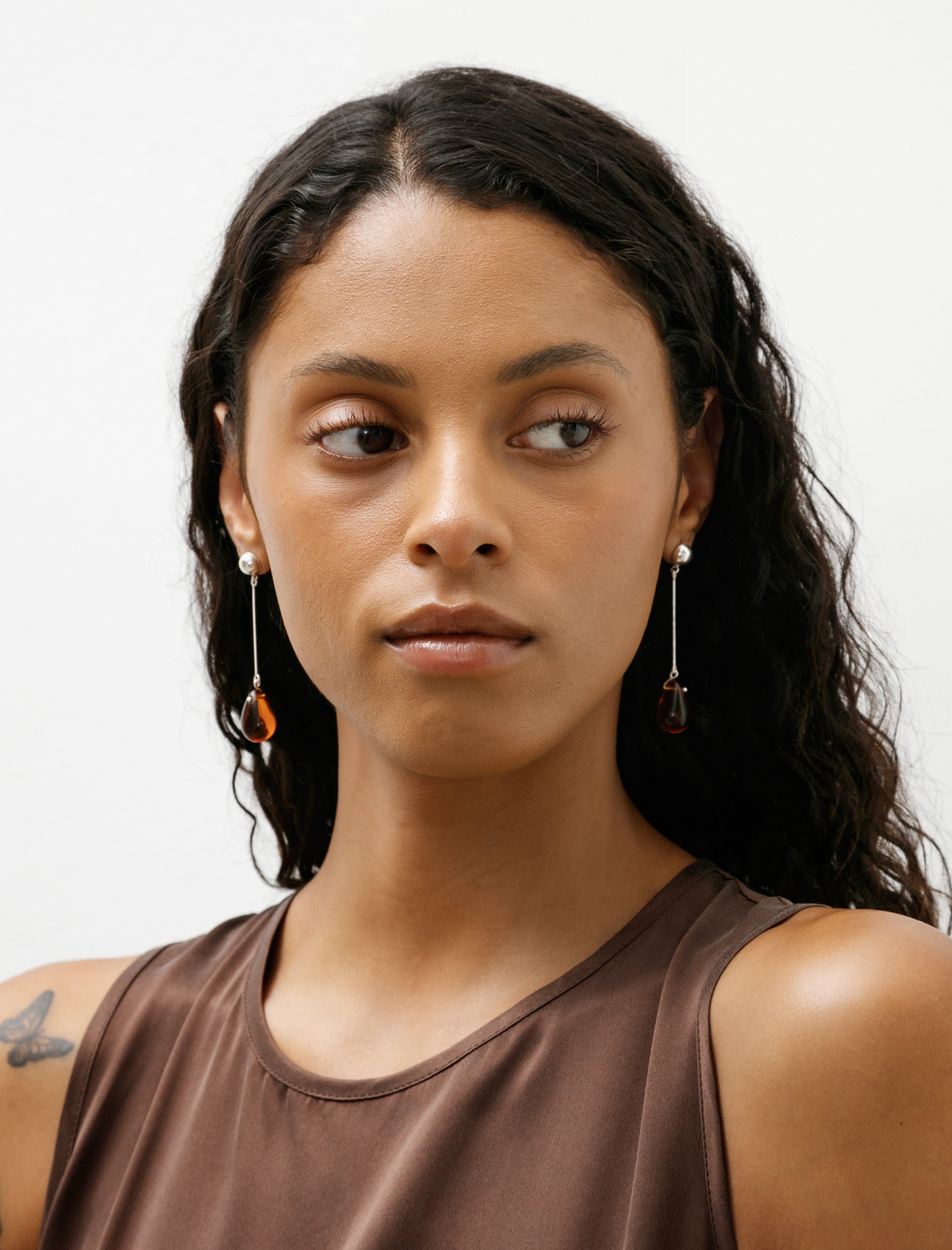 Sisi Joia Gota Long Earrings Amber