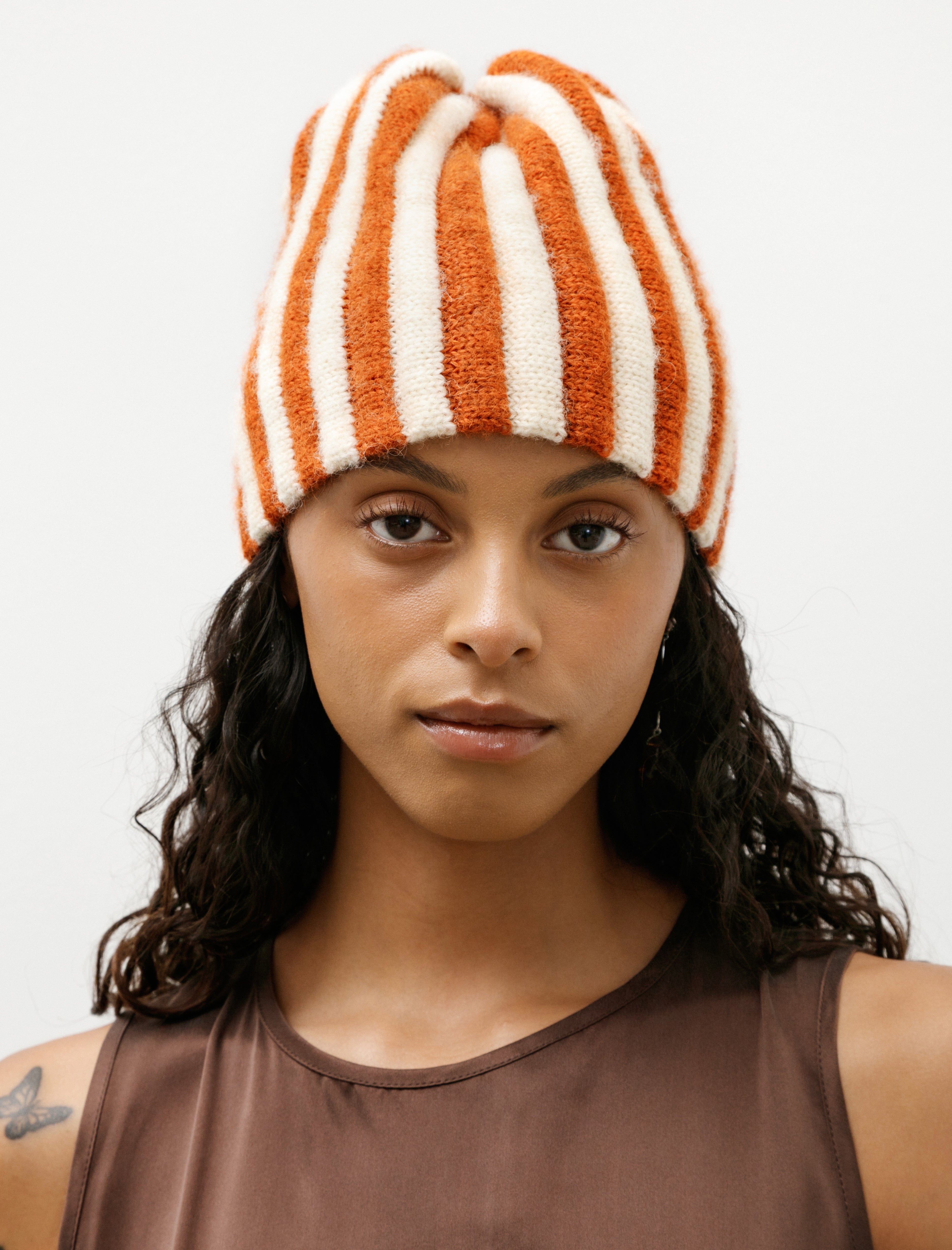 Cawley Brushed British Wool Pleat Hat Natural/Autumn
