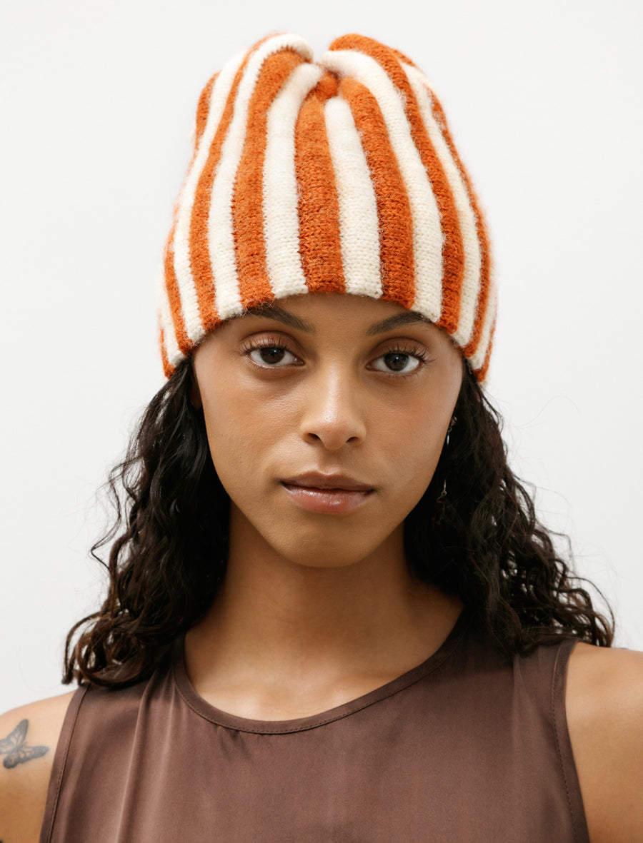 Brushed British Wool Pleat Hat Natural/Autumn - Image 1