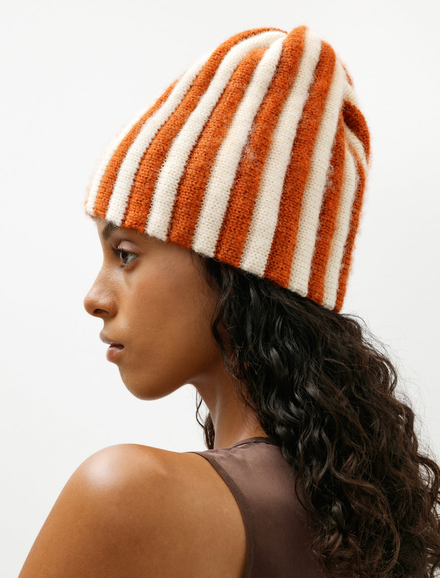 Brushed British Wool Pleat Hat Natural/Autumn - Image 2