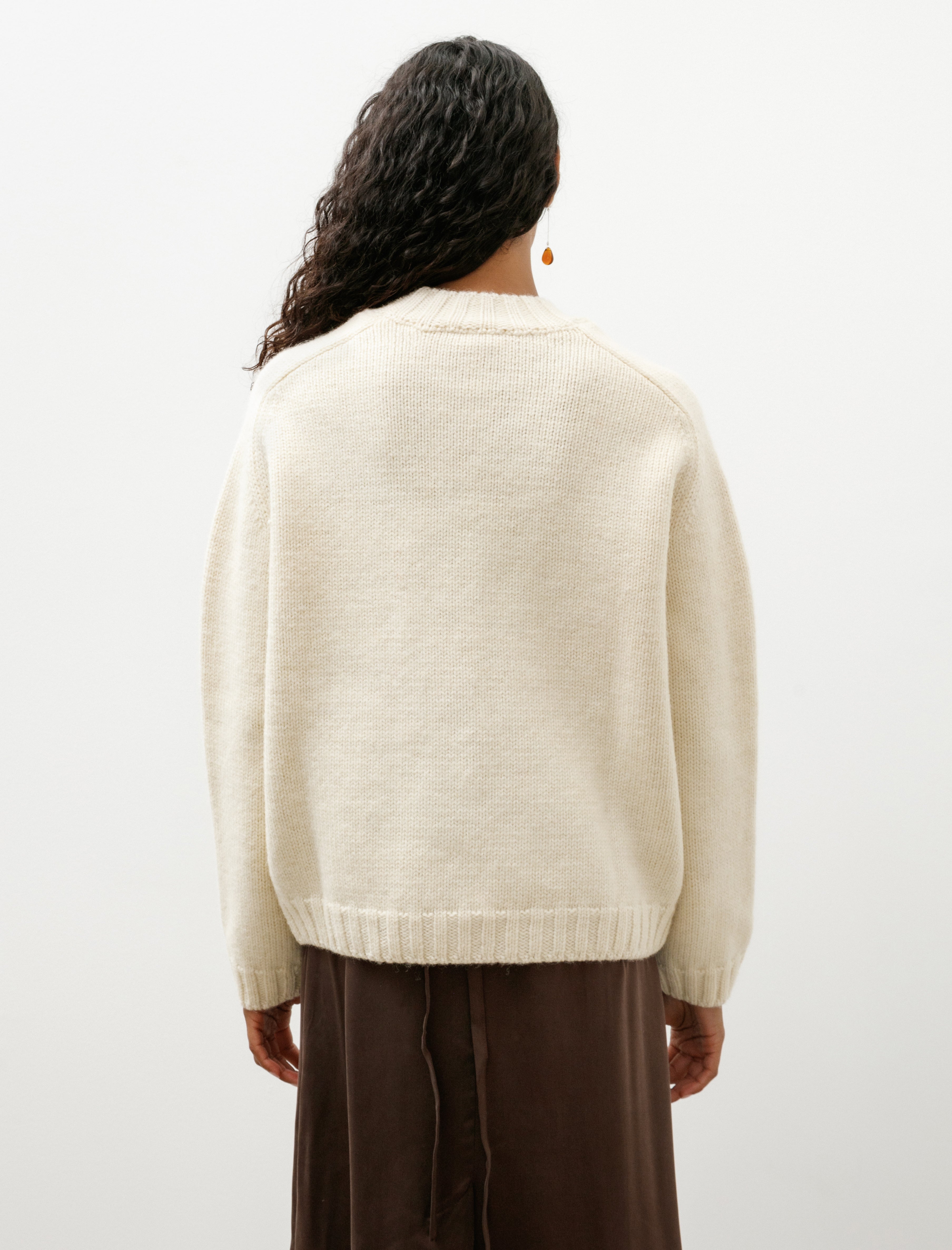 Cawley Brushed British Wool Horse Jumper Natural/Autumn
