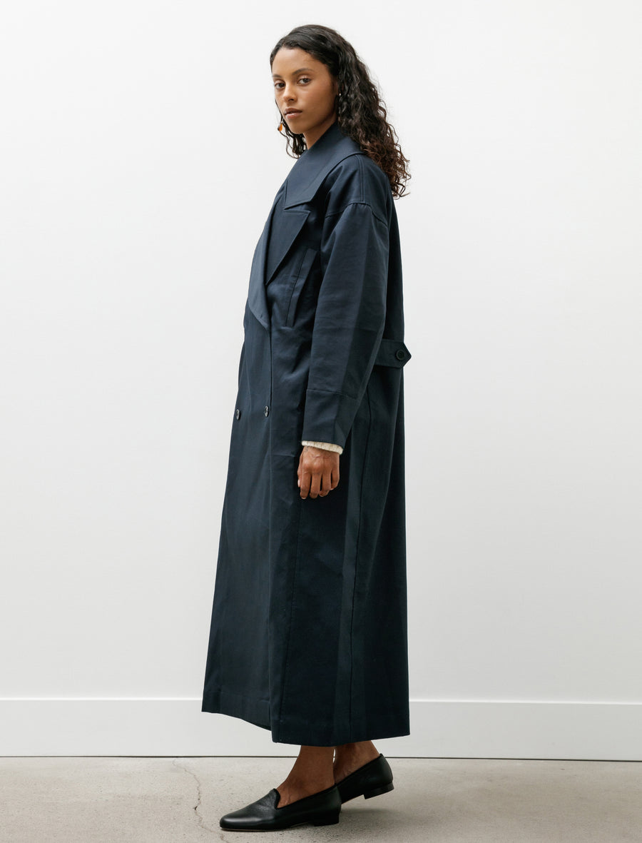 British Cotton Gabardine Agnes Mac Navy - Image 4