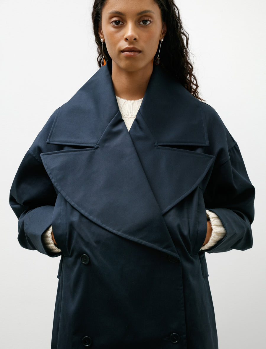 British Cotton Gabardine Agnes Mac Navy - Image 5