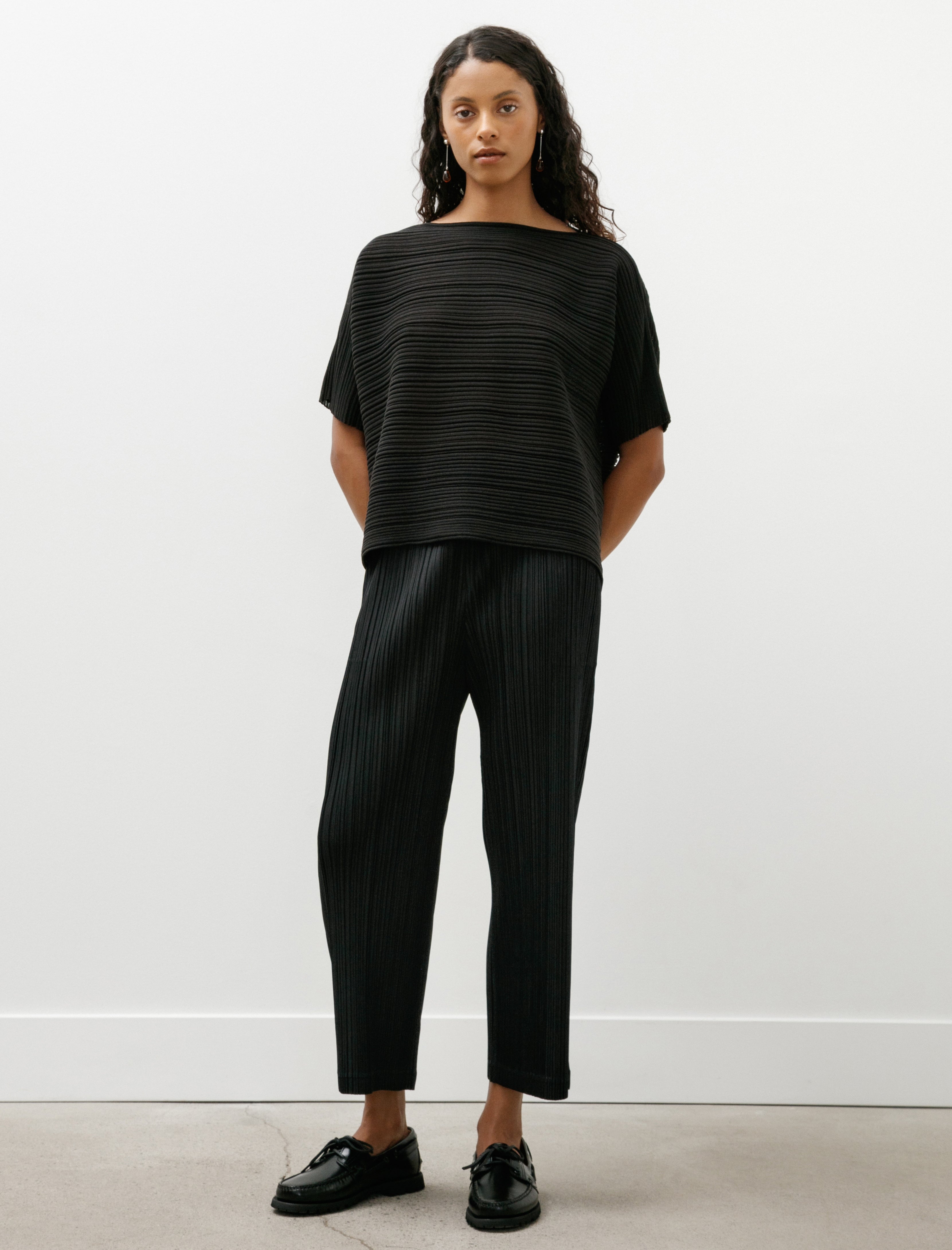 Pleats Please by Issey Miyake Thicker Bottoms Straight Pants Black