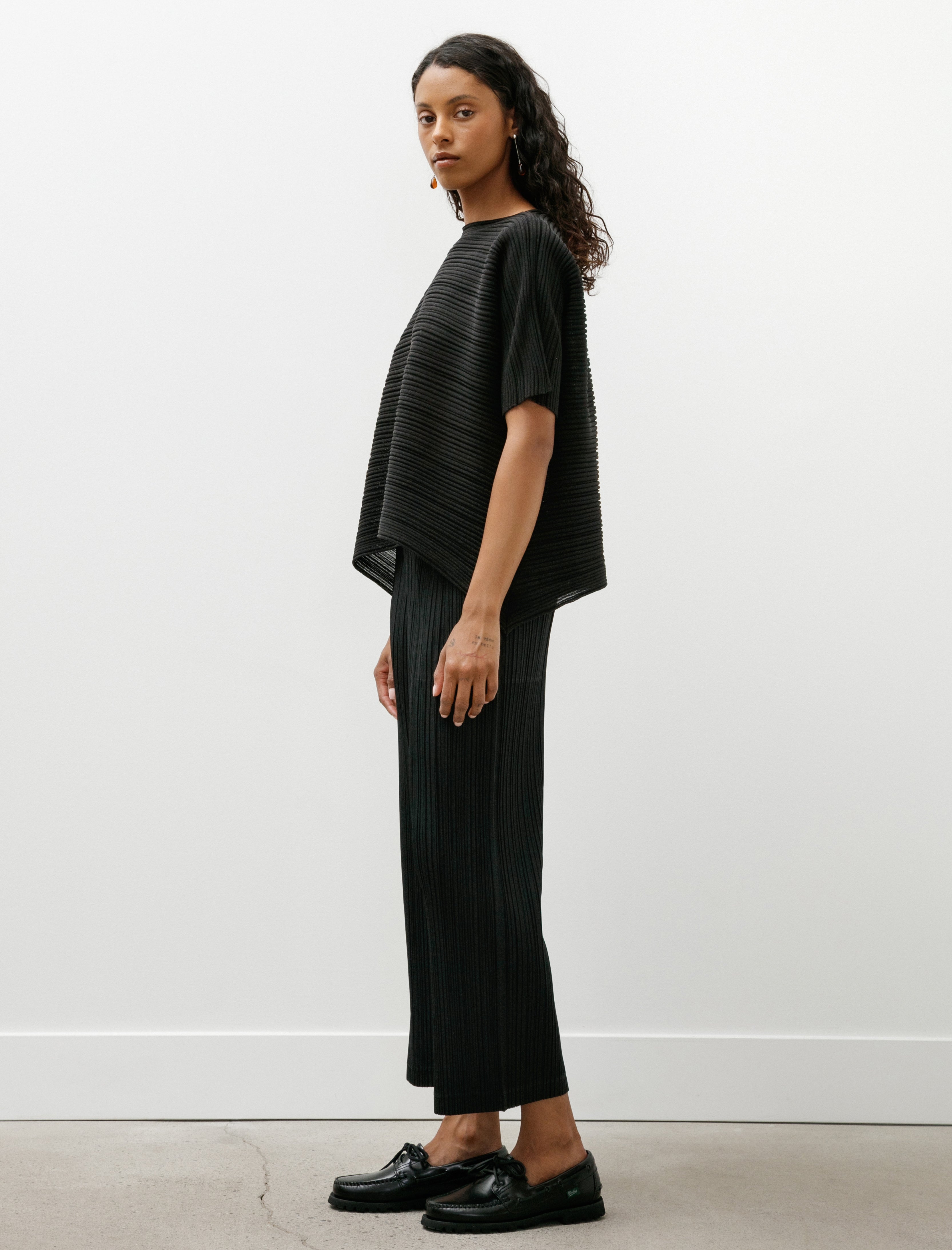 Pleats Please by Issey Miyake Thicker Bottoms Straight Pants Black