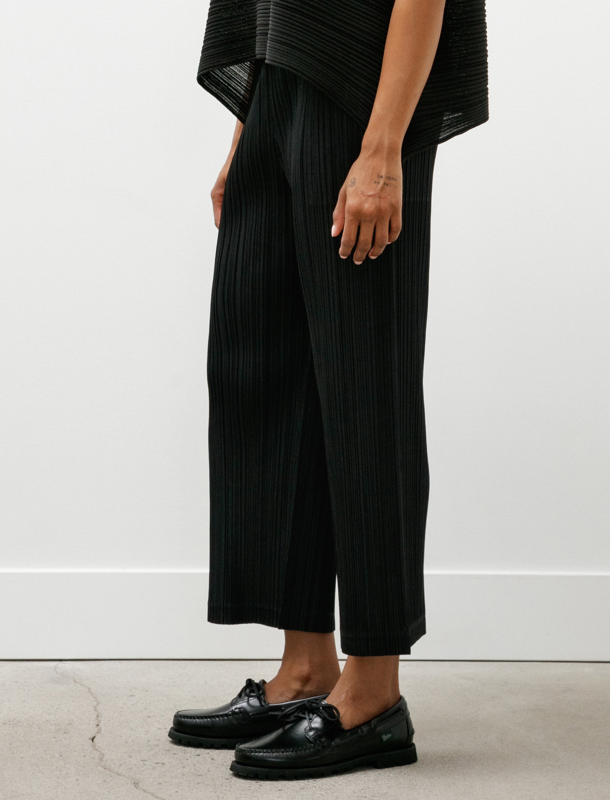 Pleats Please by Issey Miyake Thicker Bottoms Straight Pants Black