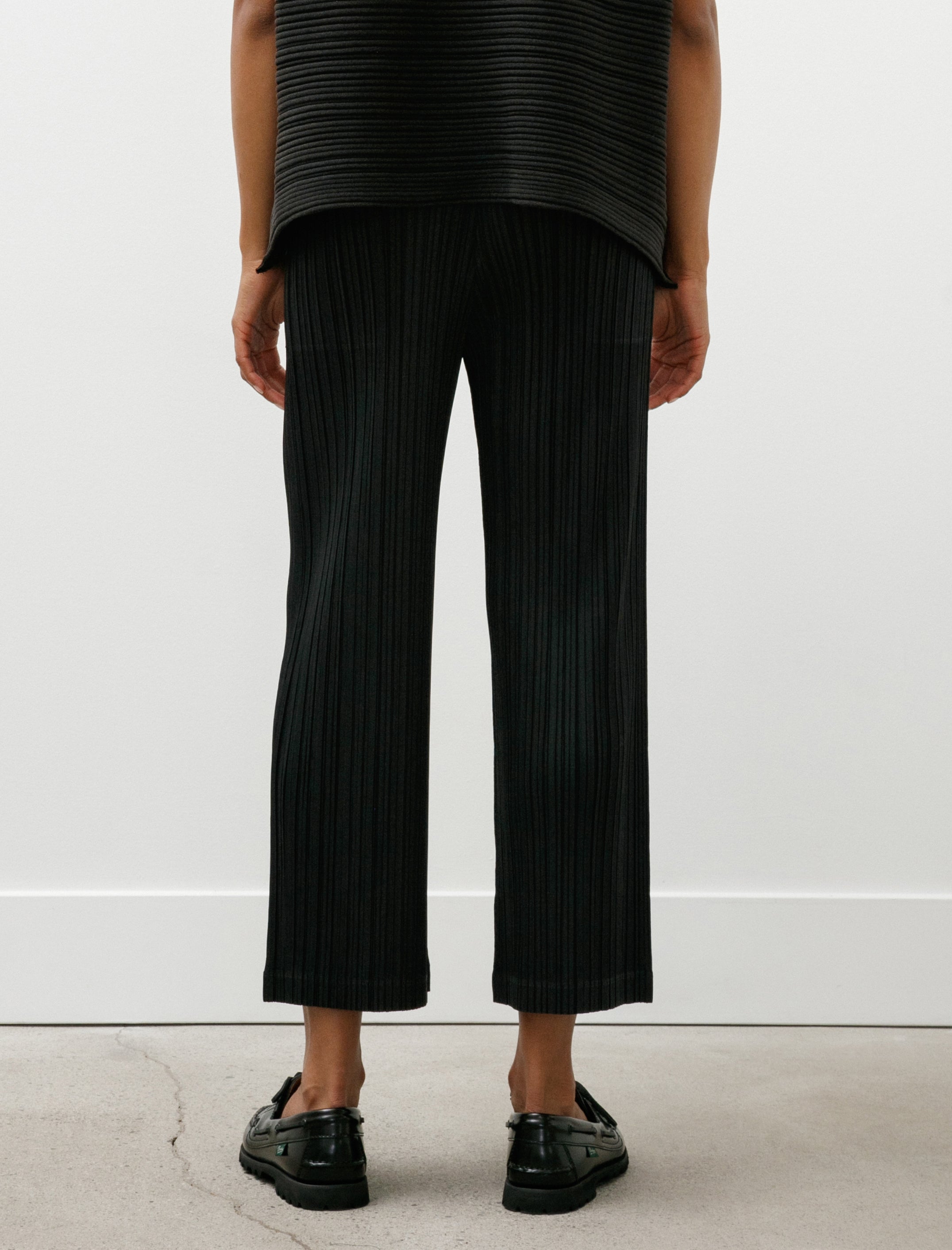 Pleats Please by Issey Miyake Thicker Bottoms Straight Pants Black