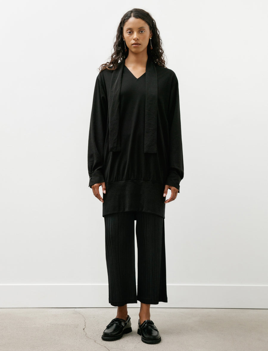 Tie Combination Blouse Black - Image 4