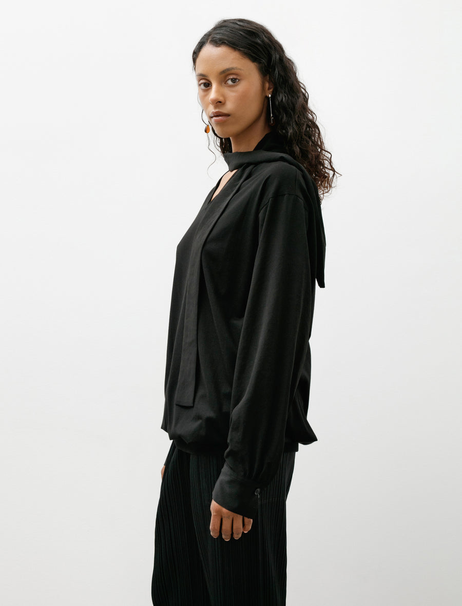 Tie Combination Blouse Black - Image 3