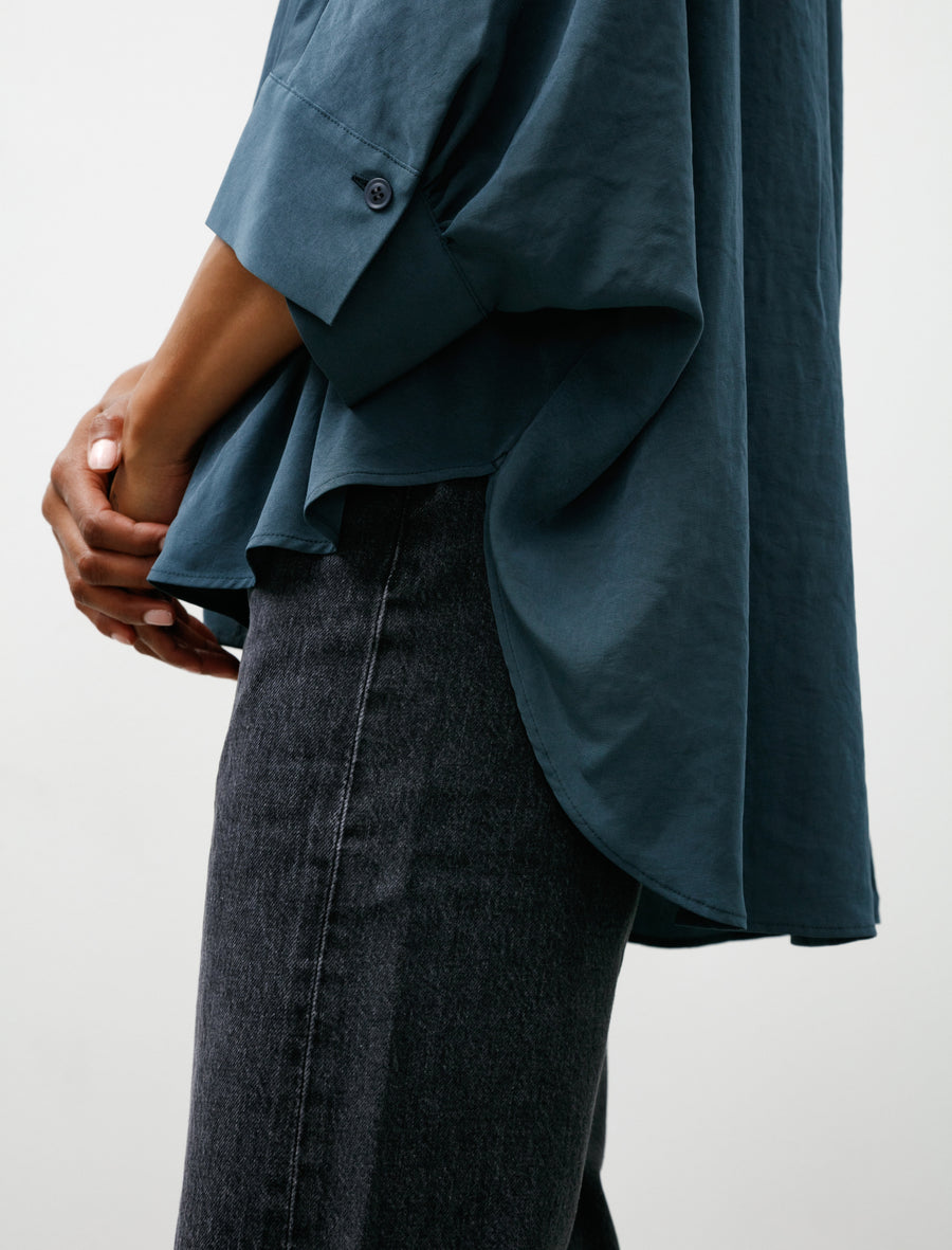 Half Sleeve Cape Shirt Blue Green - Image 4
