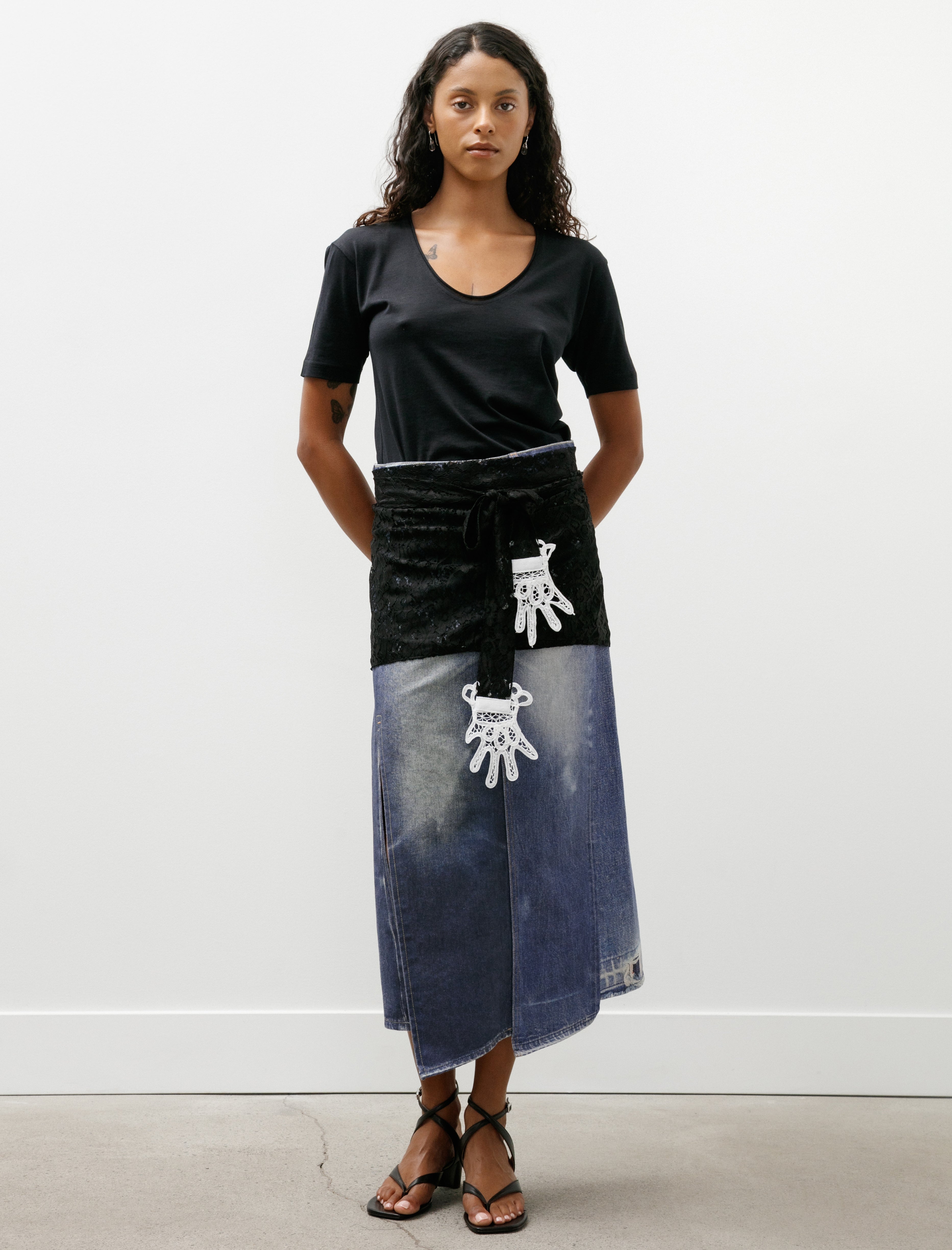Gohar World Mini Lace Hands Apron Black