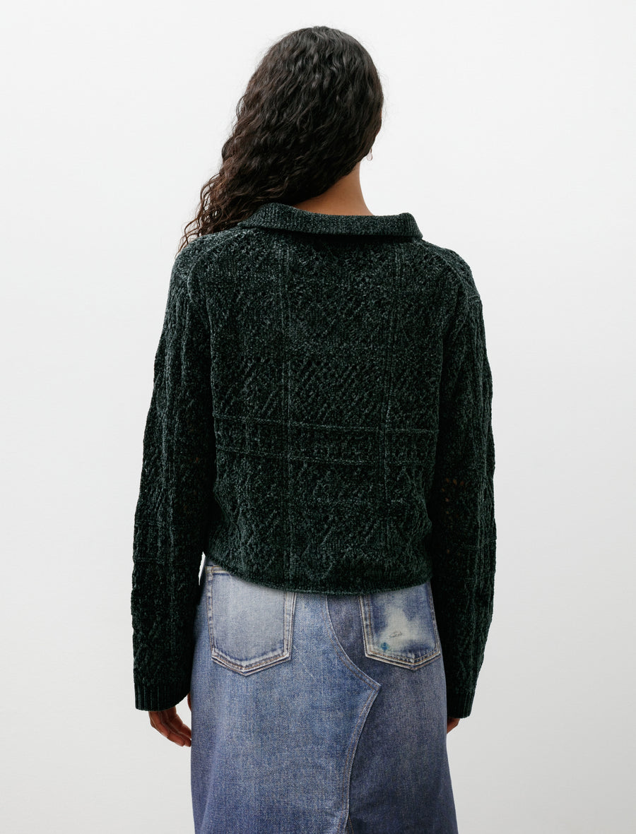 Chenille Pullover with Strings Green - Image 2