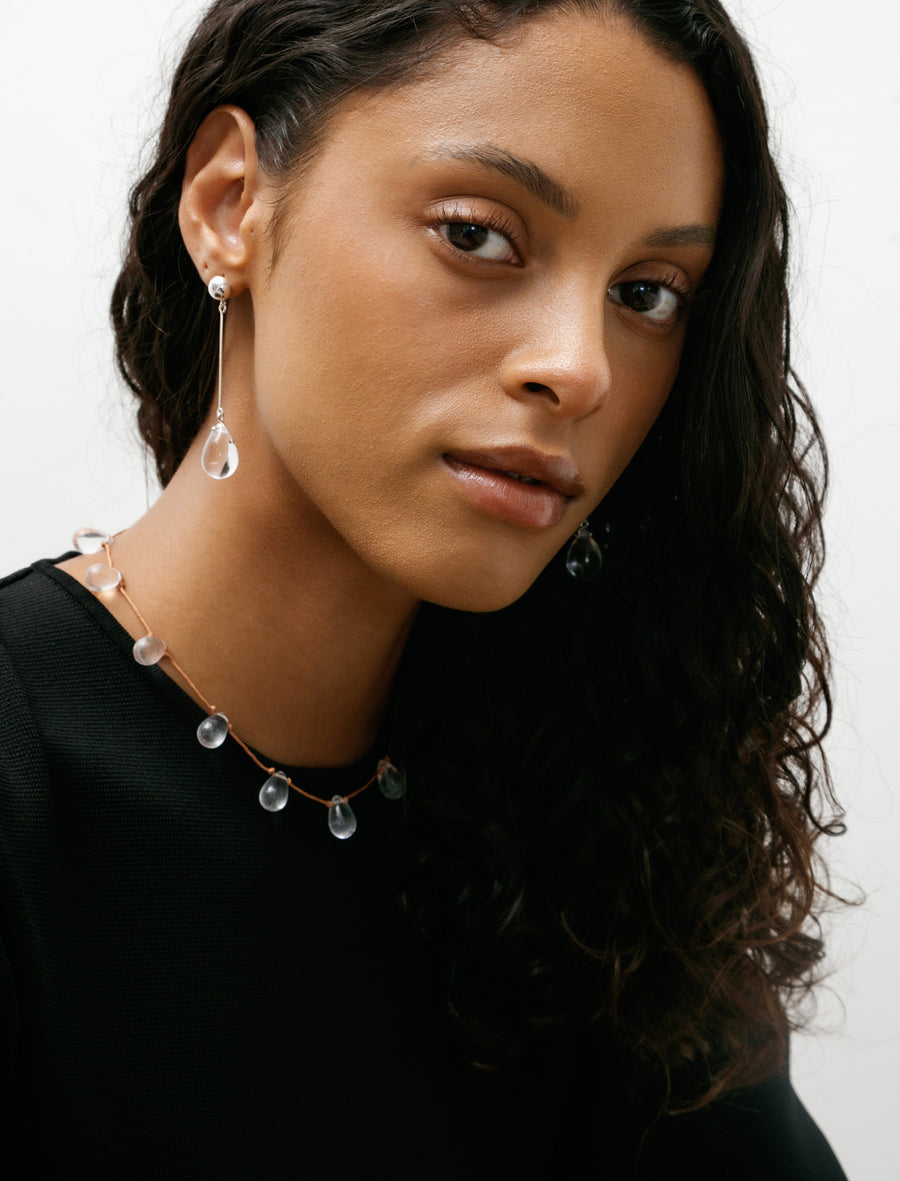 Gota Long Earrings Clear - Image 1