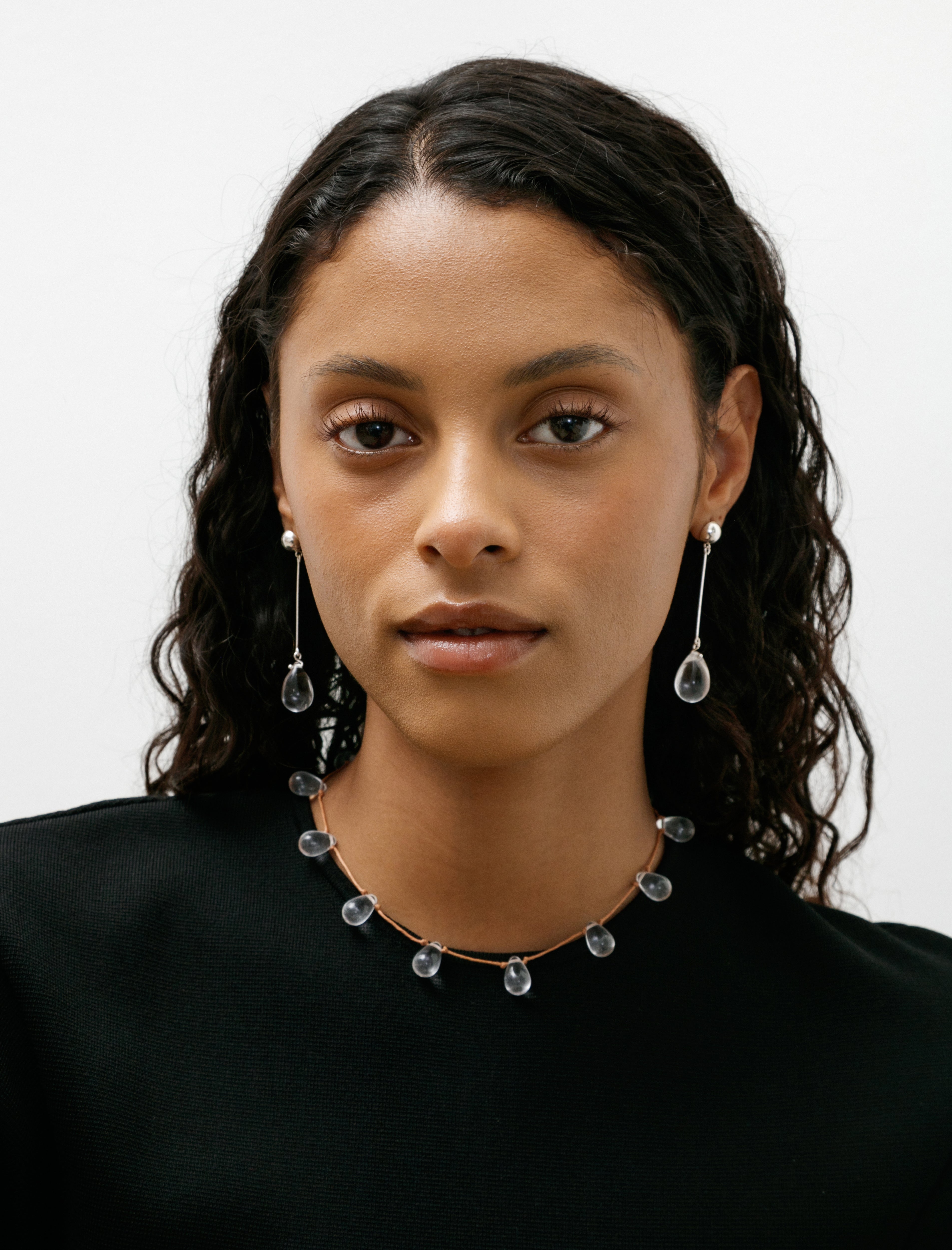 Sisi Joia Gota Long Earrings Clear