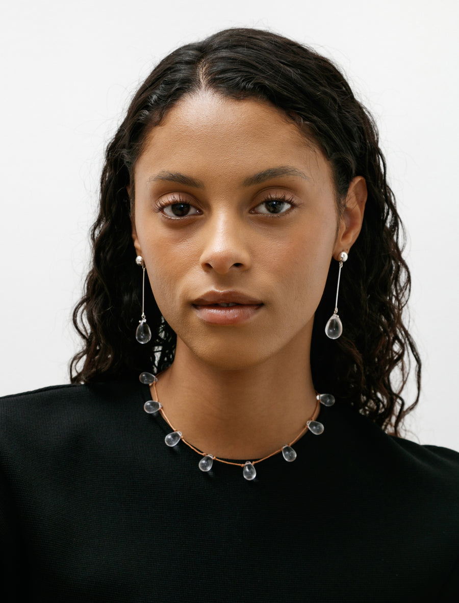 Gota Long Earrings Clear - Image 2