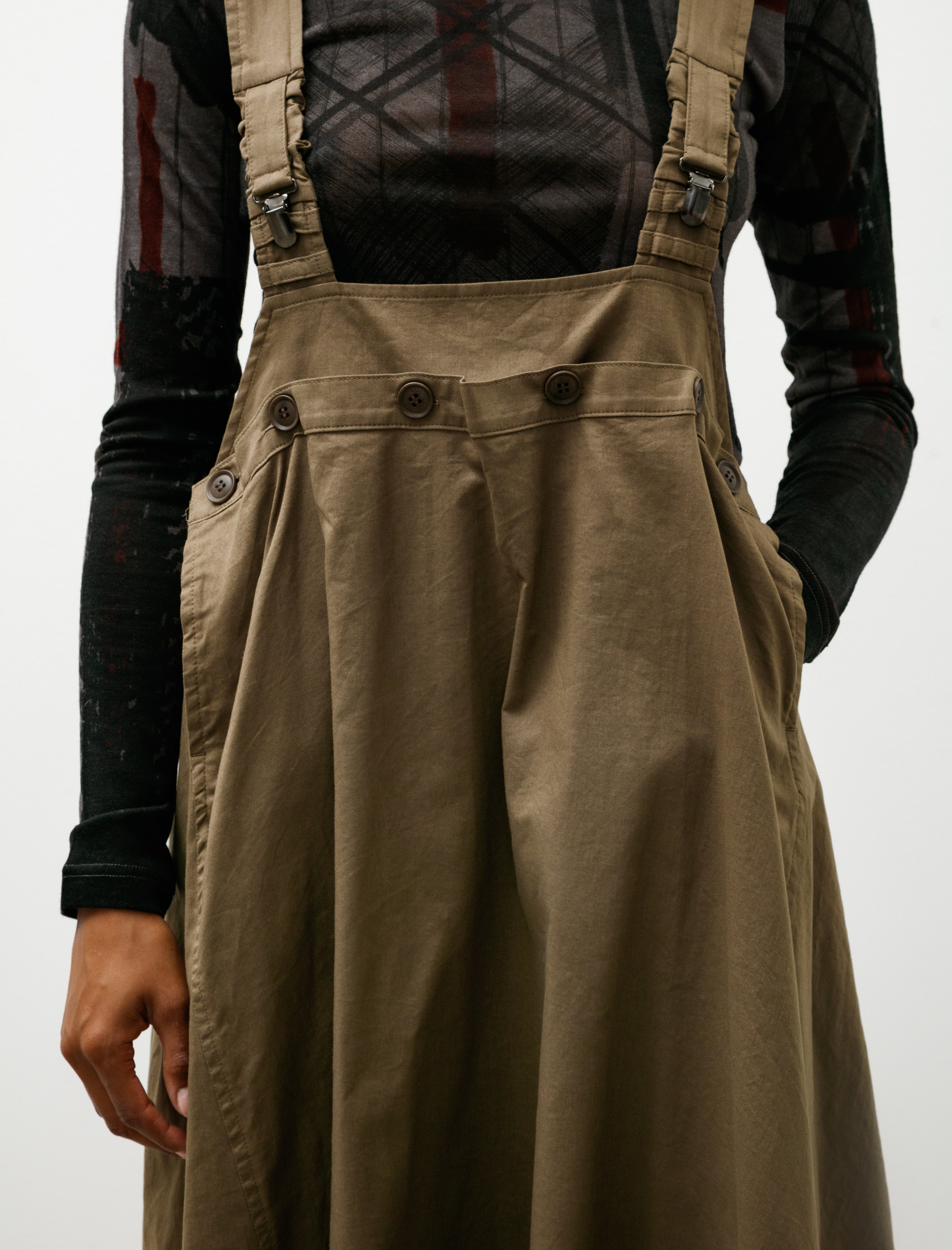 Y's by Yohji Yamamoto Suspender Dress Khaki
