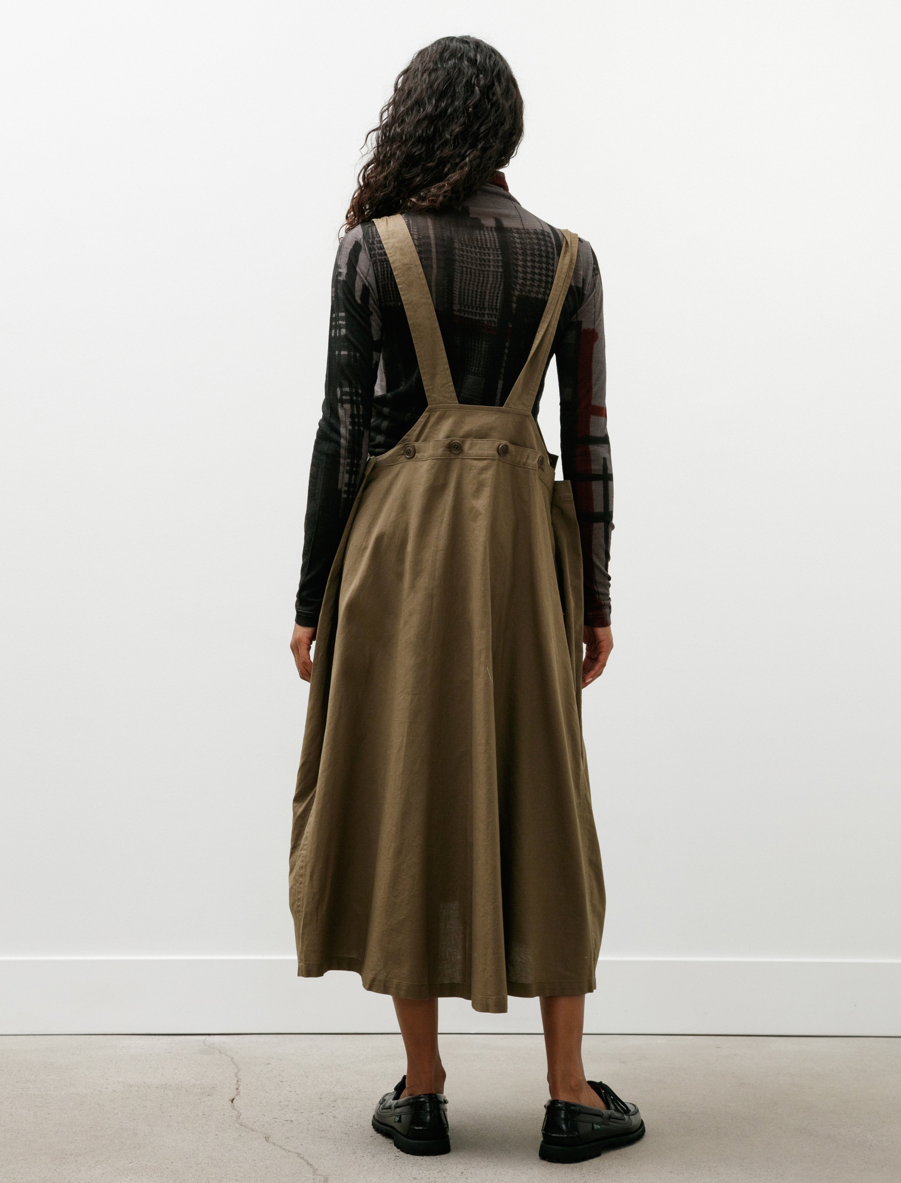 Y's by Yohji Yamamoto Suspender Dress Khaki