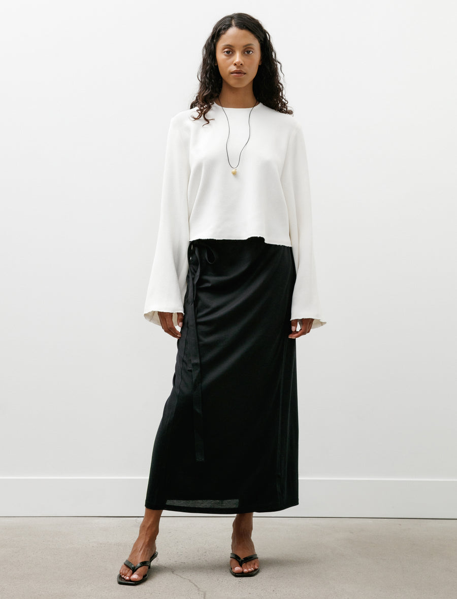 Wrap Skirt Silk Cotton Black - Image 1