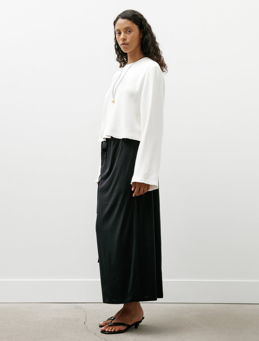Wrap Skirt Silk Cotton Black - Image 3