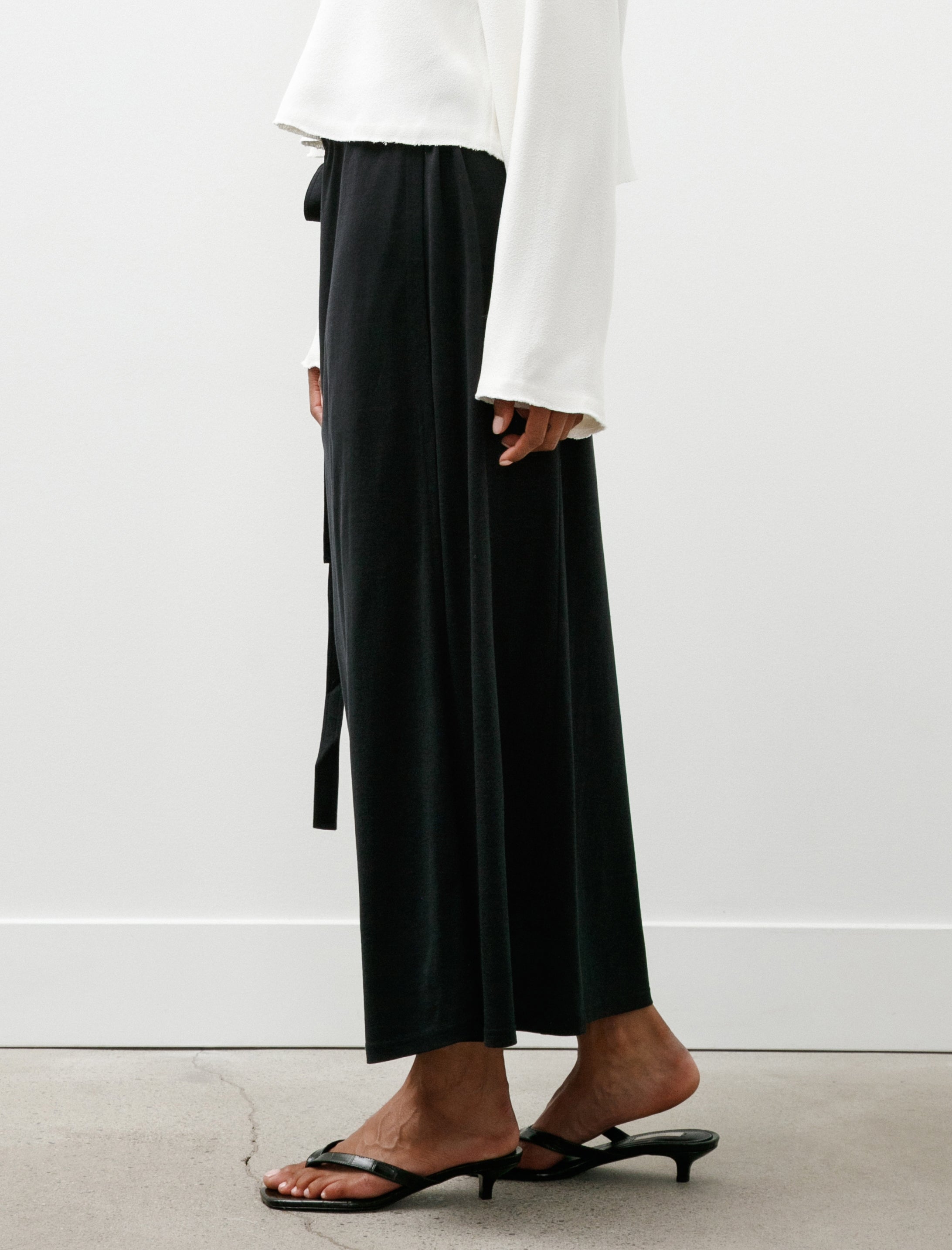 Totême Wrap Skirt Silk Cotton Black