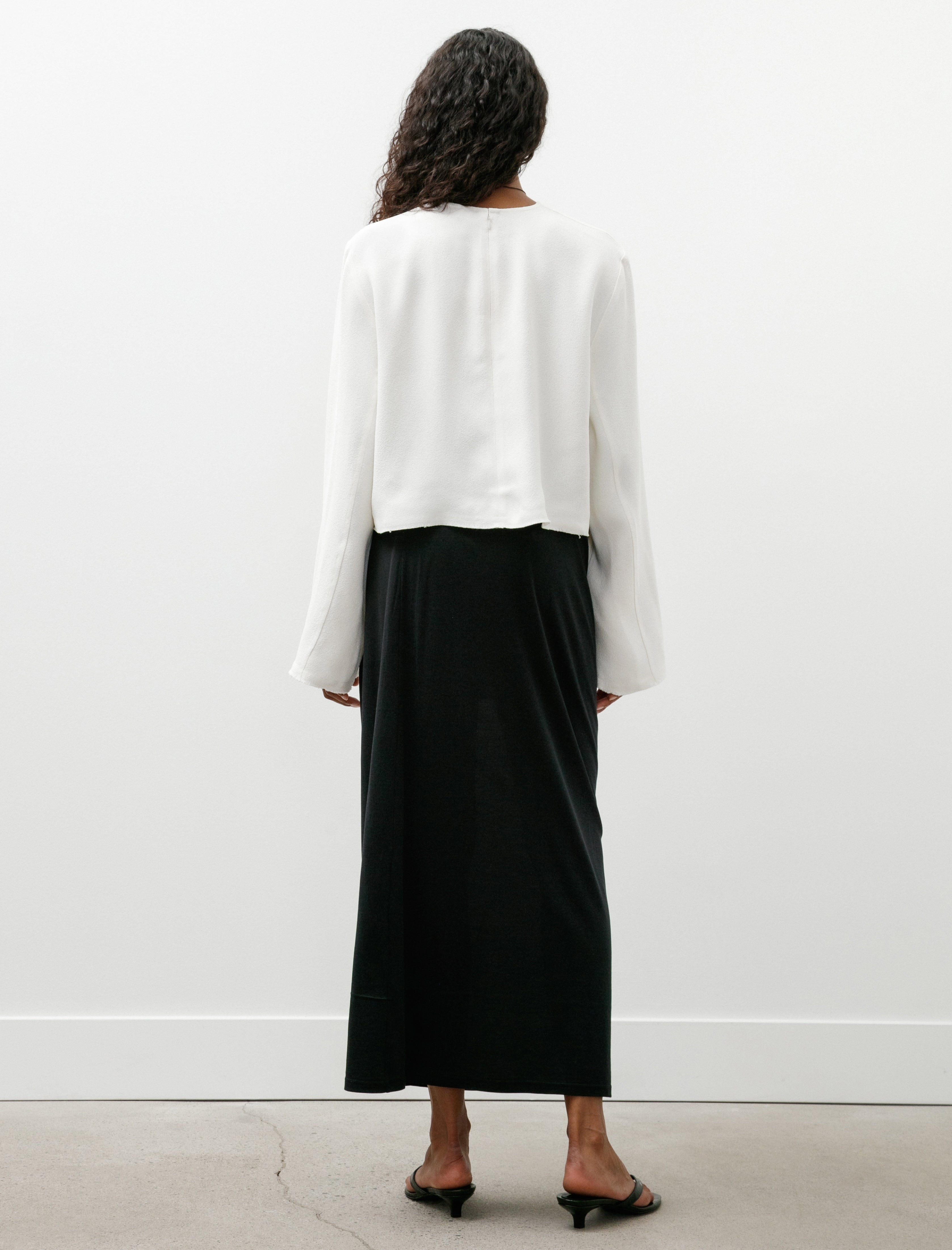 Totême Wrap Skirt Silk Cotton Black