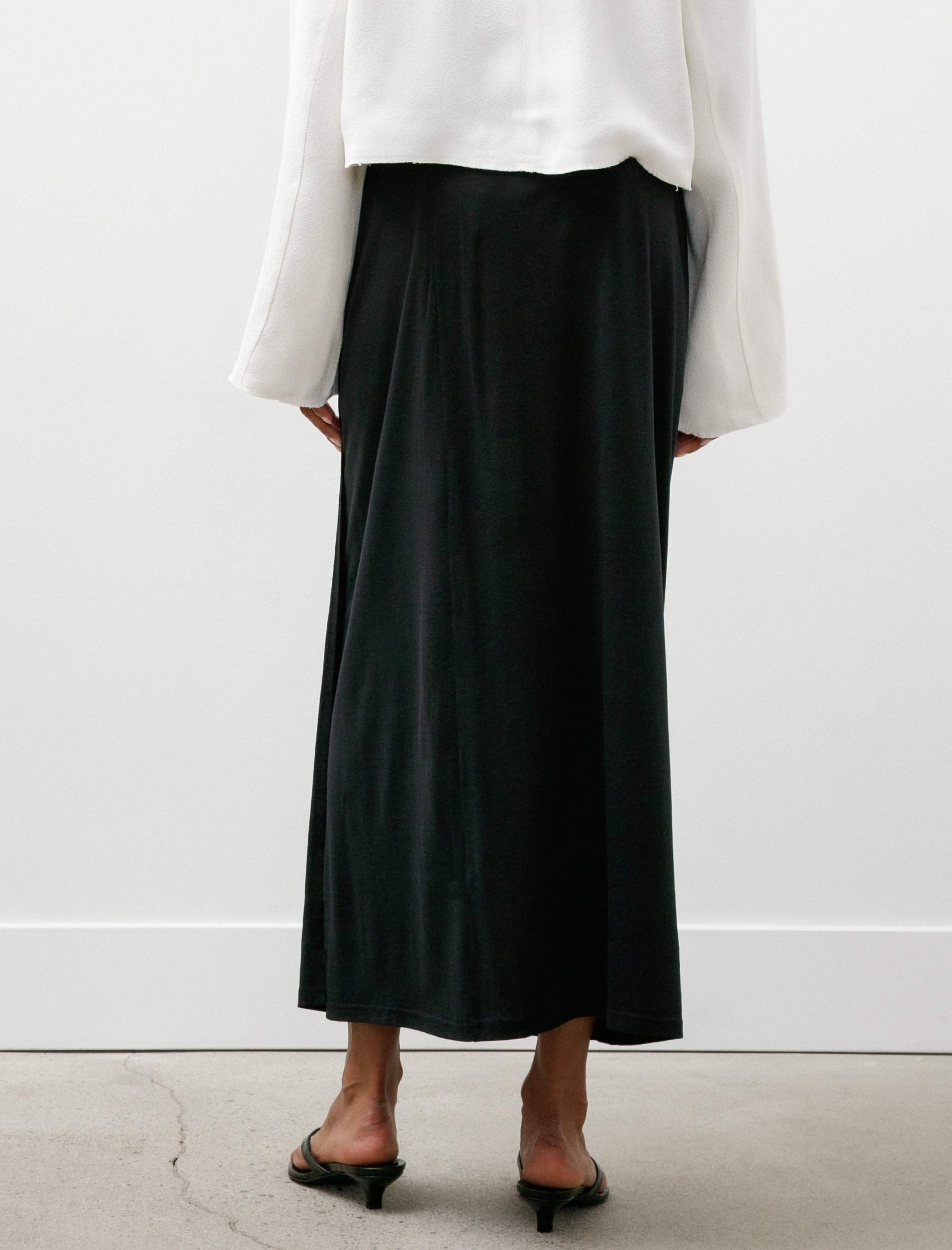 Totême Wrap Skirt Silk Cotton Black